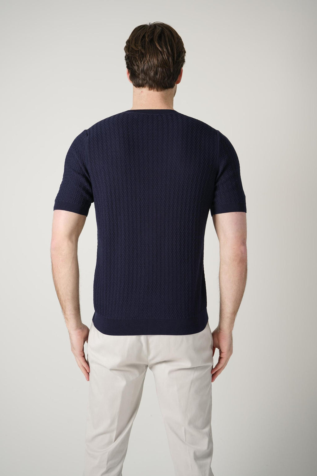 Gran Sasso Paricollo Knit T-Shirt Navy