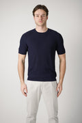 Gran Sasso Paricollo Knit T-Shirt Navy
