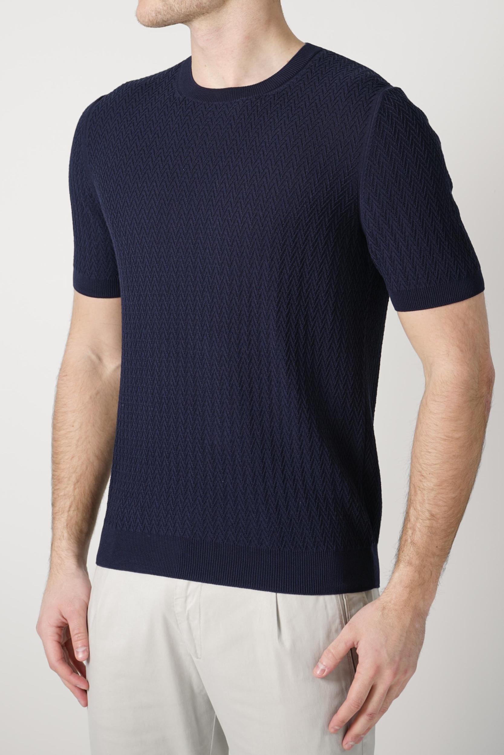 Gran Sasso Paricollo Knit T-Shirt Navy
