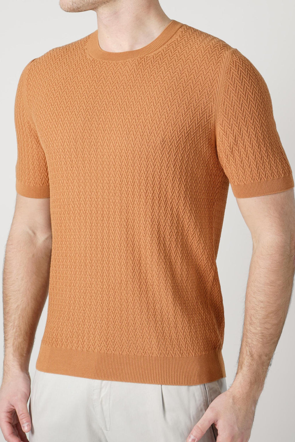Gran Sasso Paricollo Knit T-Shirt Terracotta