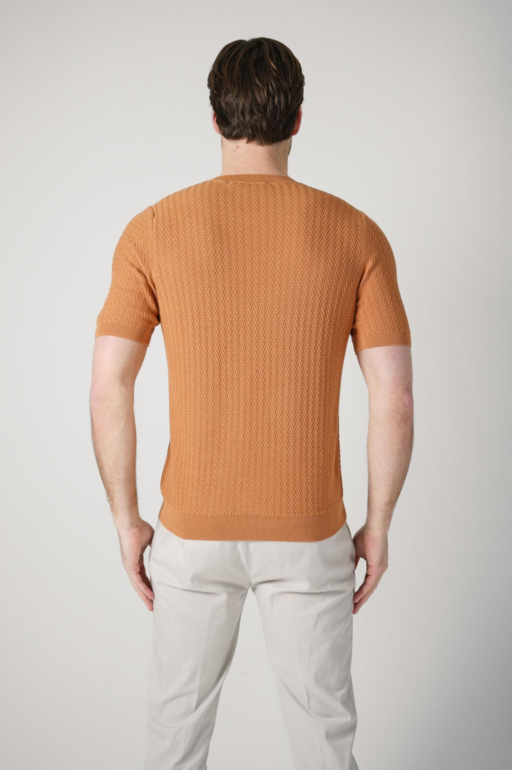 Gran Sasso Paricollo Knit T-Shirt Terracotta