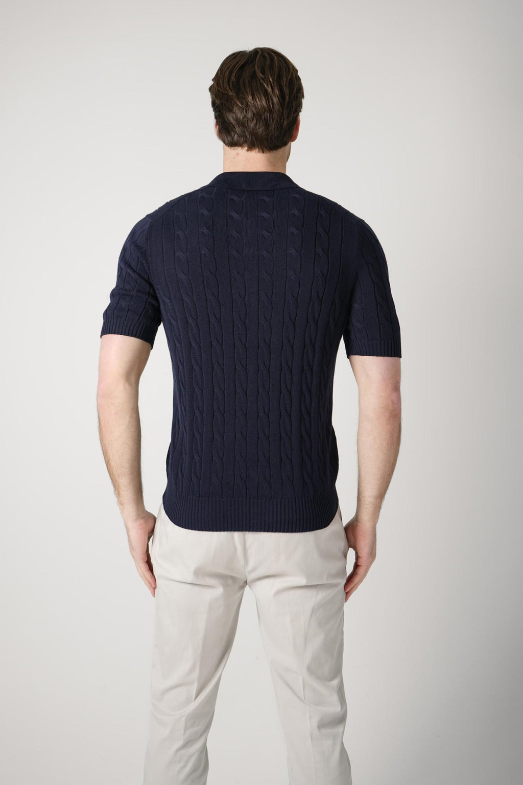 Gran Sasso Tennis Button Polo Navy