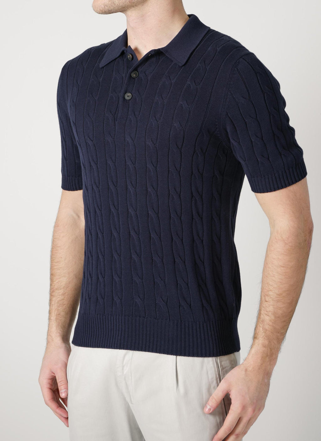 Gran Sasso Tennis Button Polo Navy