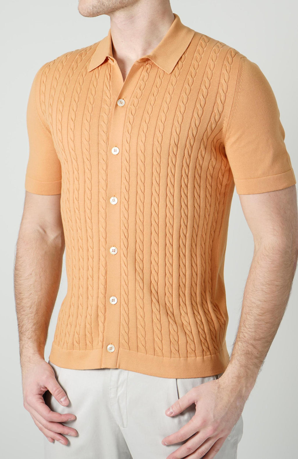 Gran Sasso Tennis Buttoned Polo Terracotta
