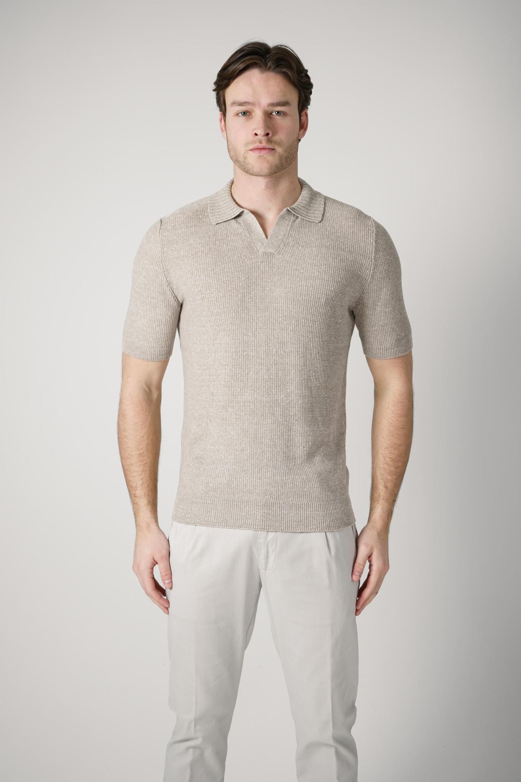 Gran Sasso Tennis Knit Polo Tortora