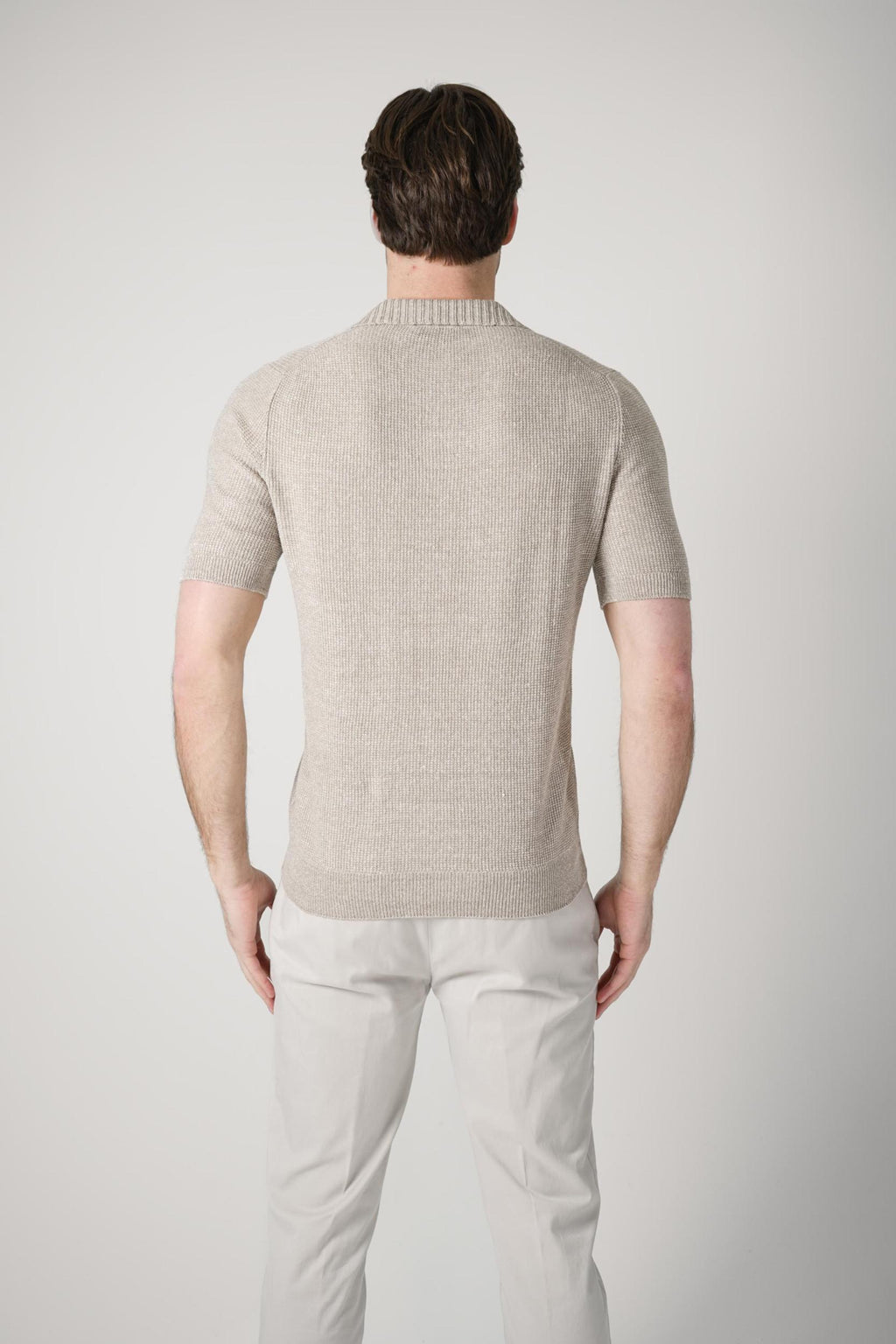 Gran Sasso Tennis Knit Polo Tortora
