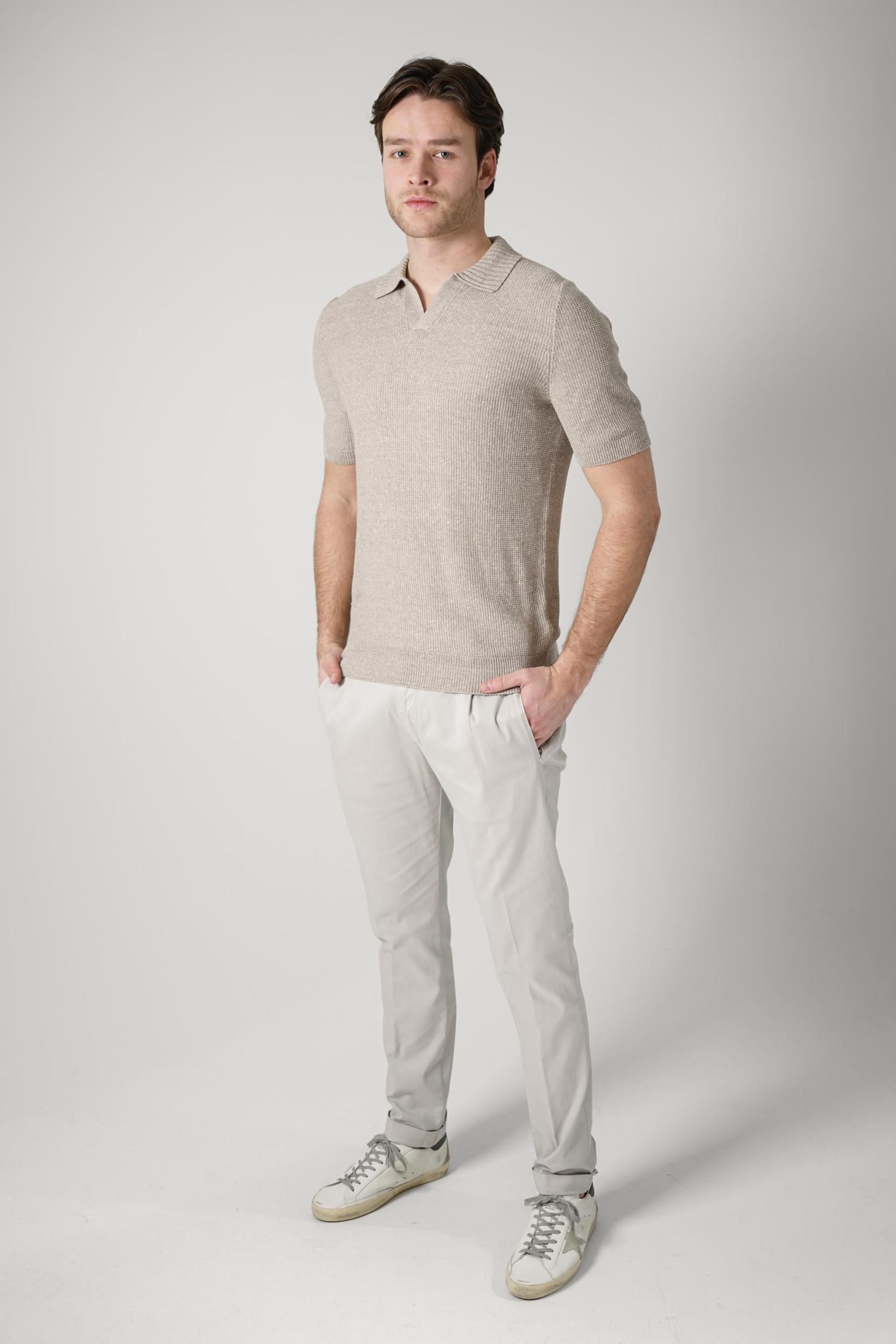 Gran Sasso Tennis Knit Polo Tortora