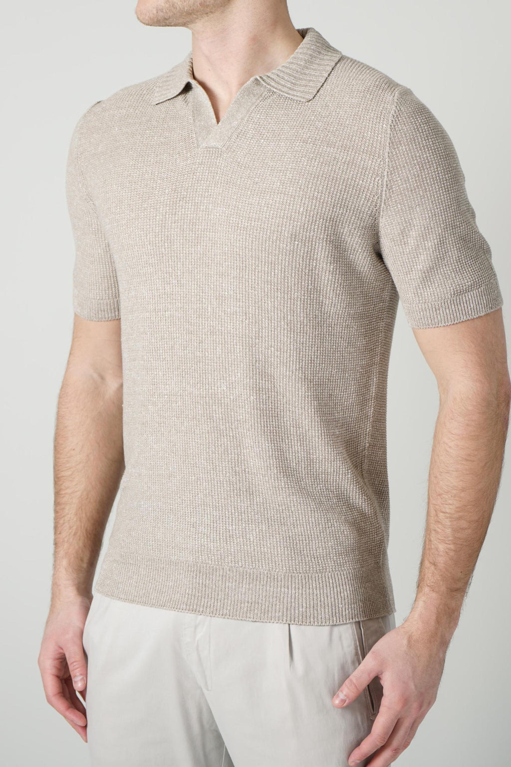 Gran Sasso Tennis Knit Polo Tortora