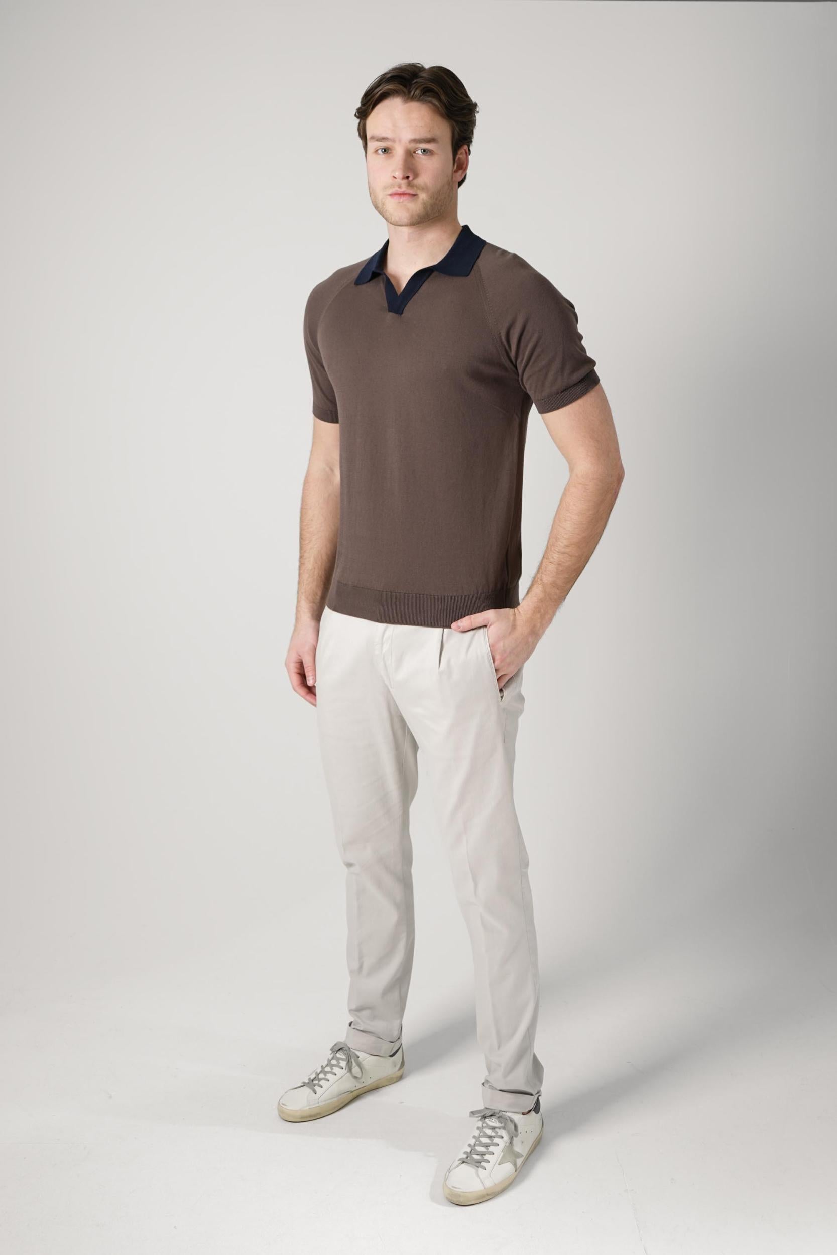 Gran Sasso Tennis Polo Brown/ Navy
