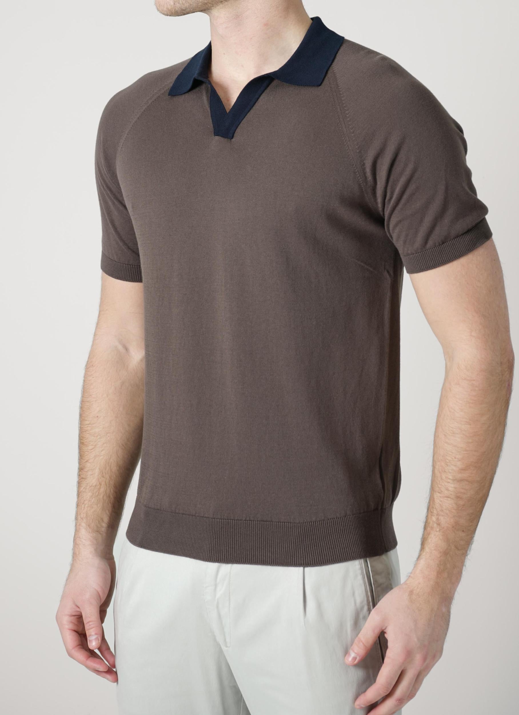 Gran Sasso Tennis Polo Brown/ Navy