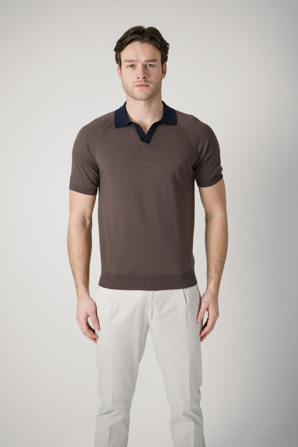 Gran Sasso Tennis Polo Brown/ Navy