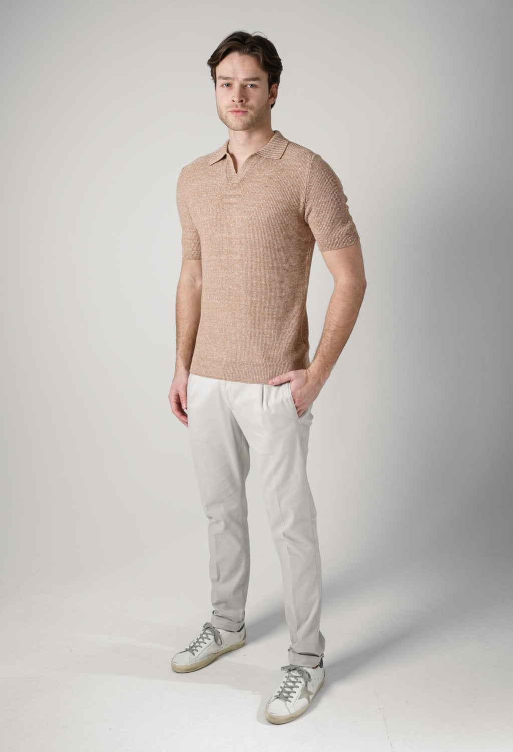 Gran Sasso Tennis Polo Knit Sabbia