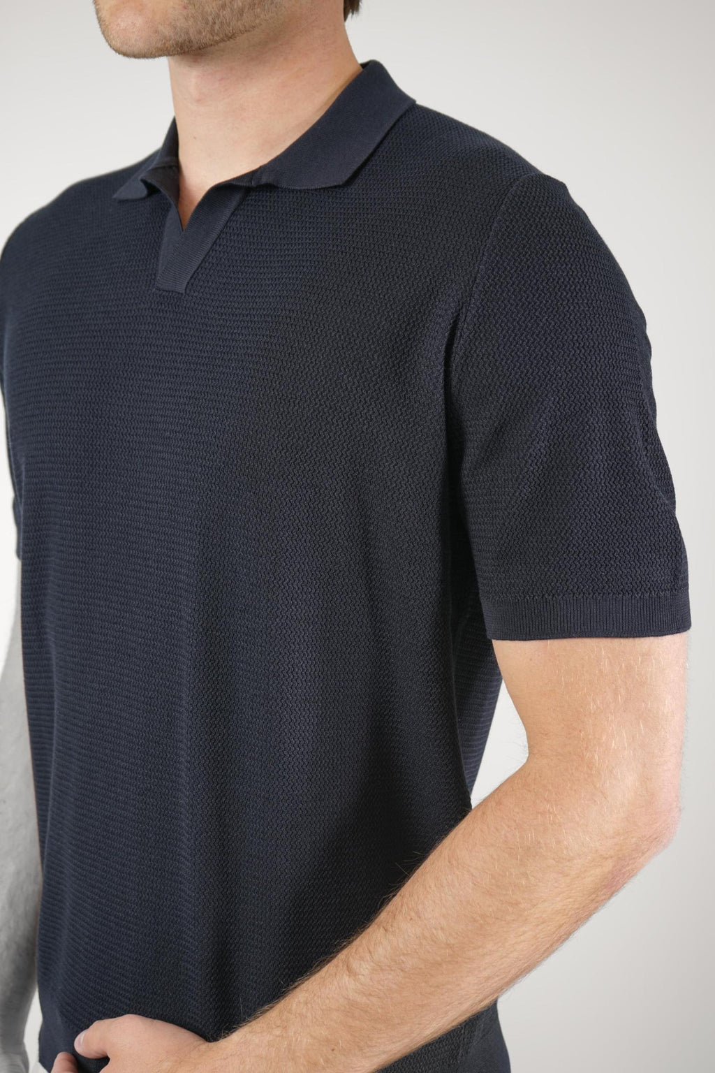 Gran Sasso V-Neck Polo Navy