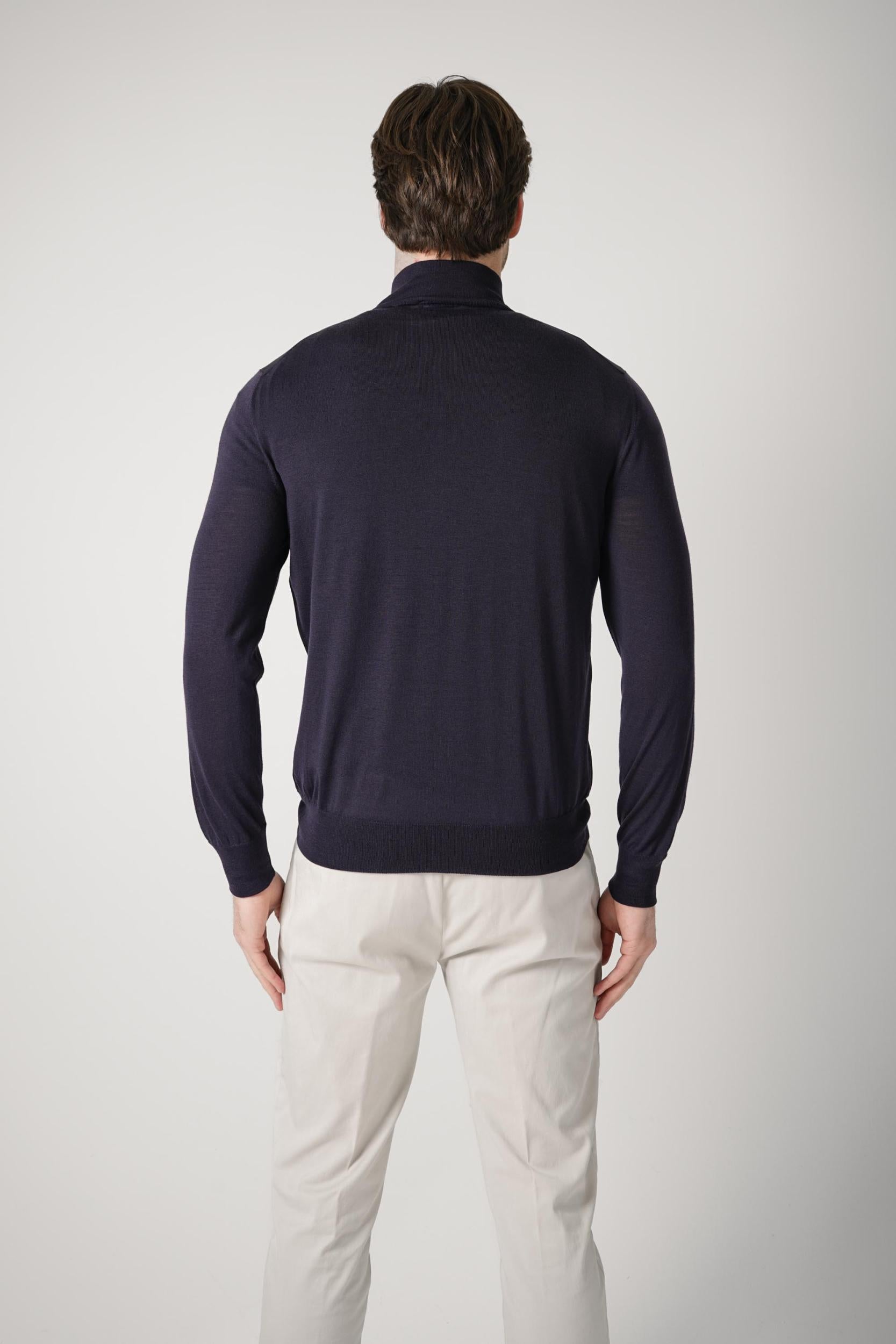 Gran Sasso Virgin Wool Full Zipper Navy