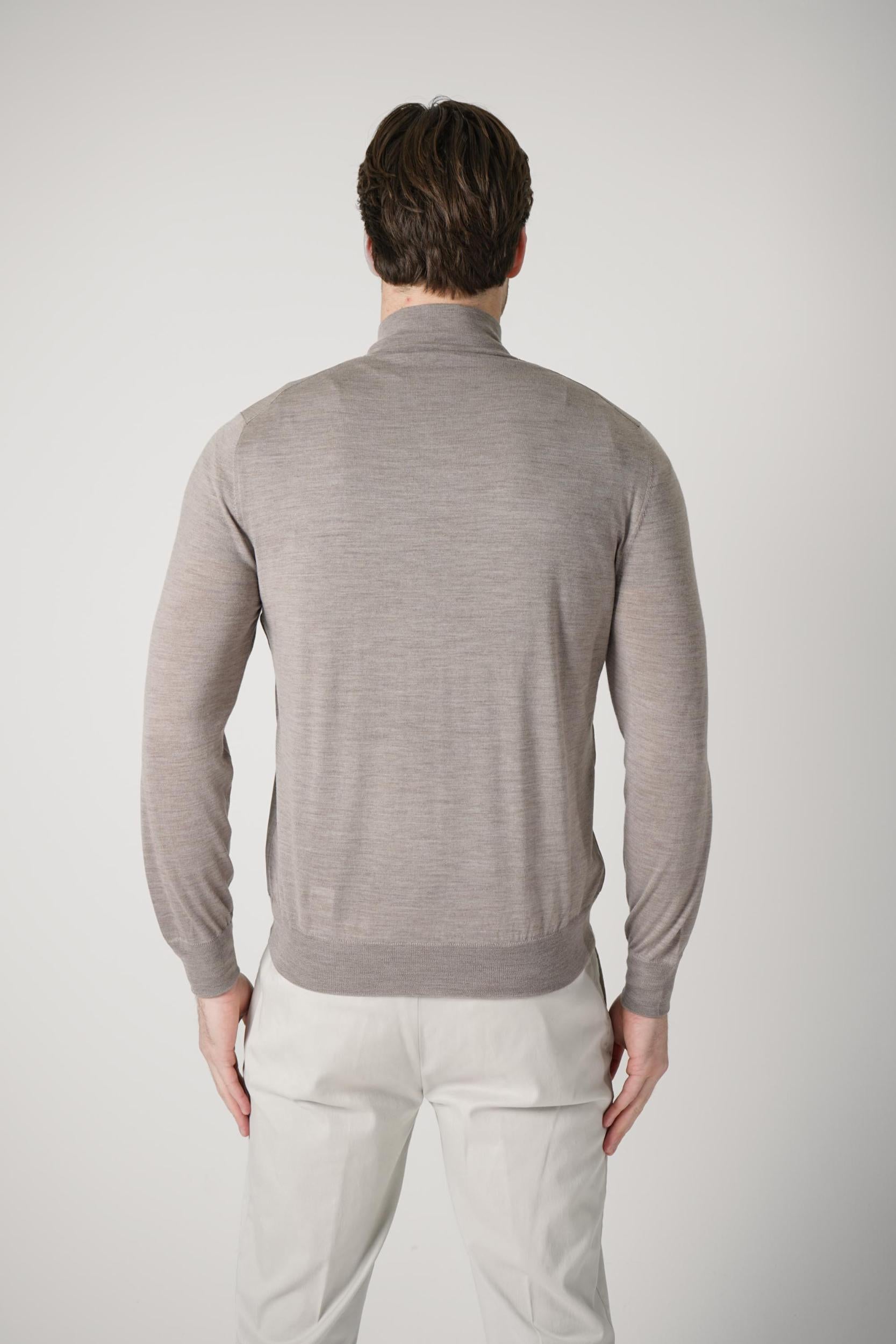 Gran Sasso Virgin Wool Full Zipper Taupe