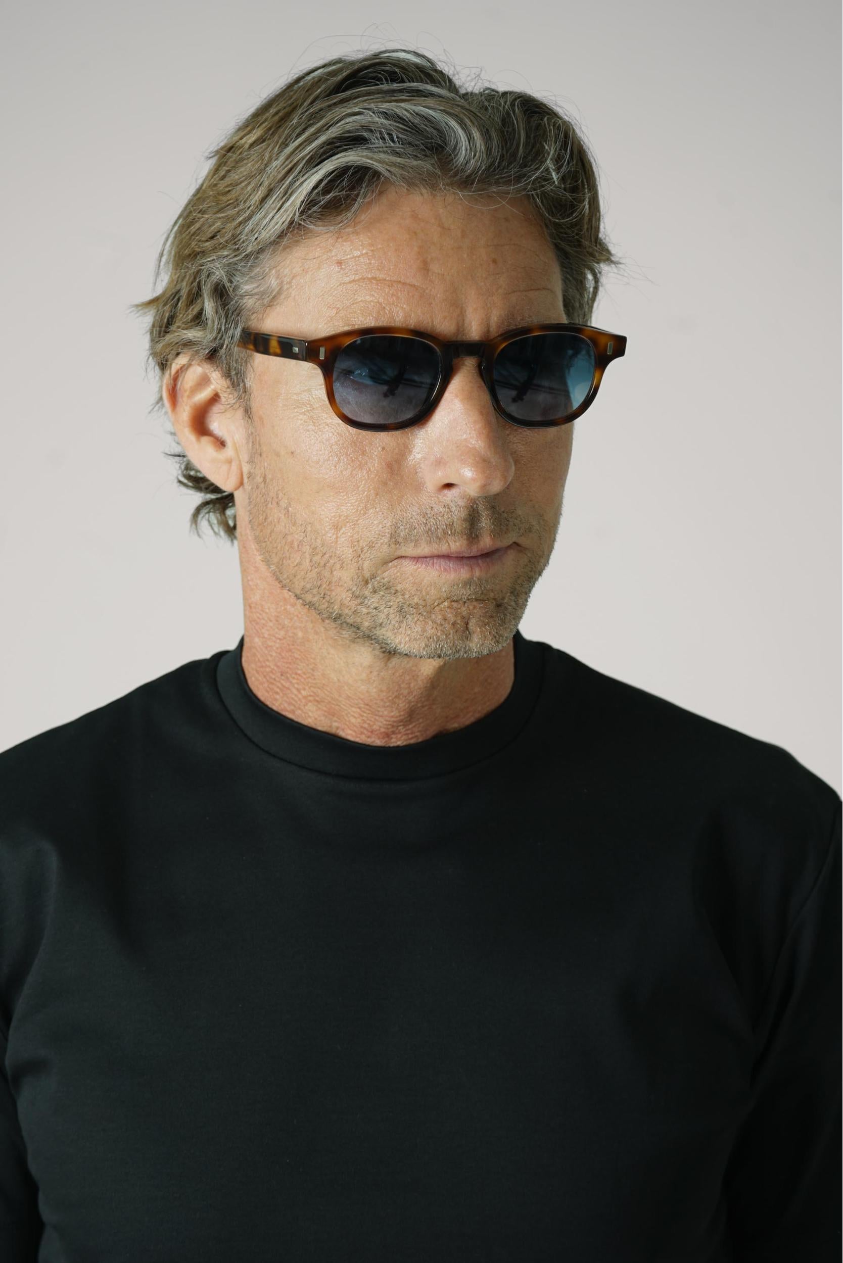 L.G.R. Reunion Havana Blue Gradient Sunglasses Maculato