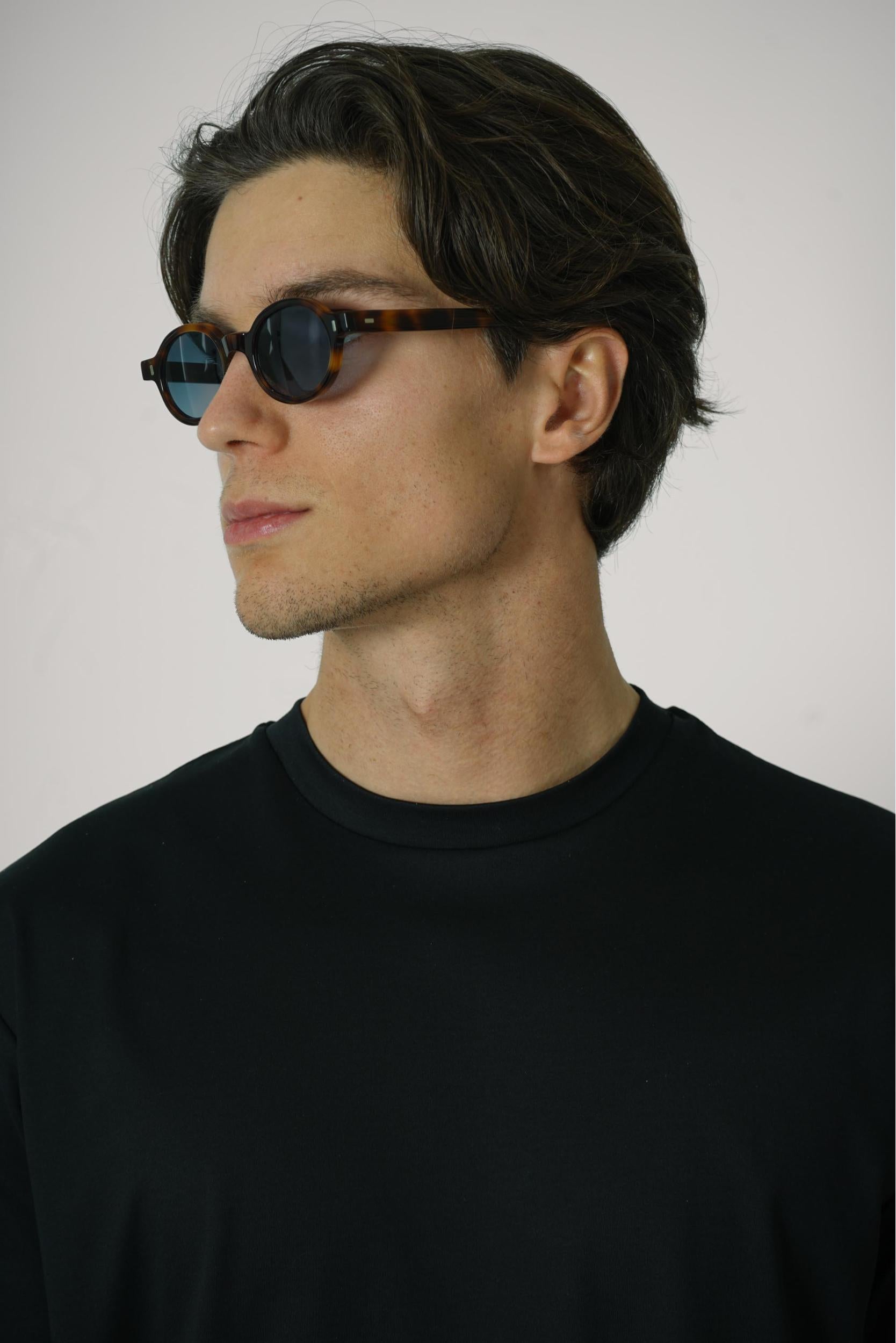 L.G.R Teos Bold Havana Maculato Sunglasses Blue