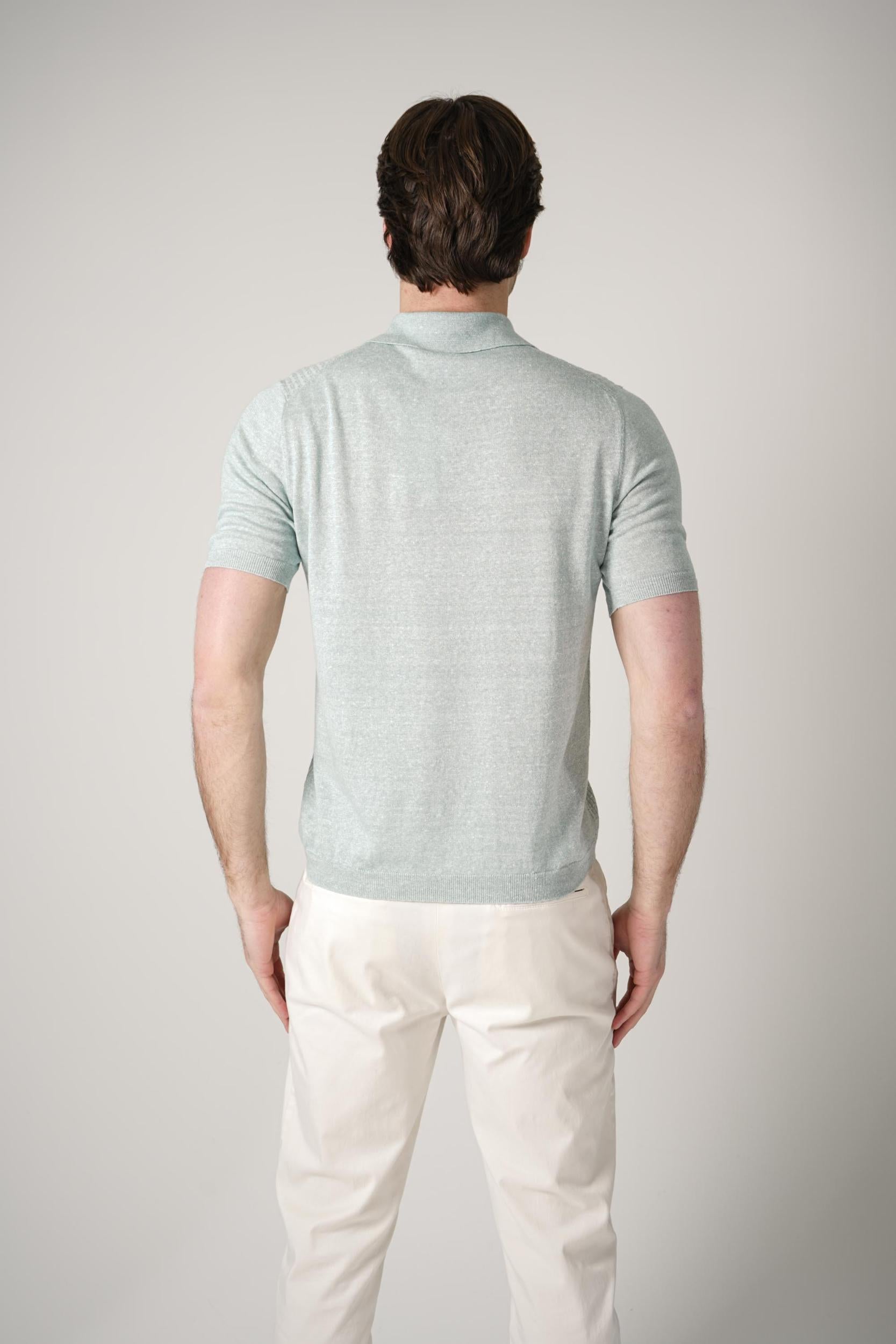 Maurizio Baldassari Front Stitch 3B Polo Azure