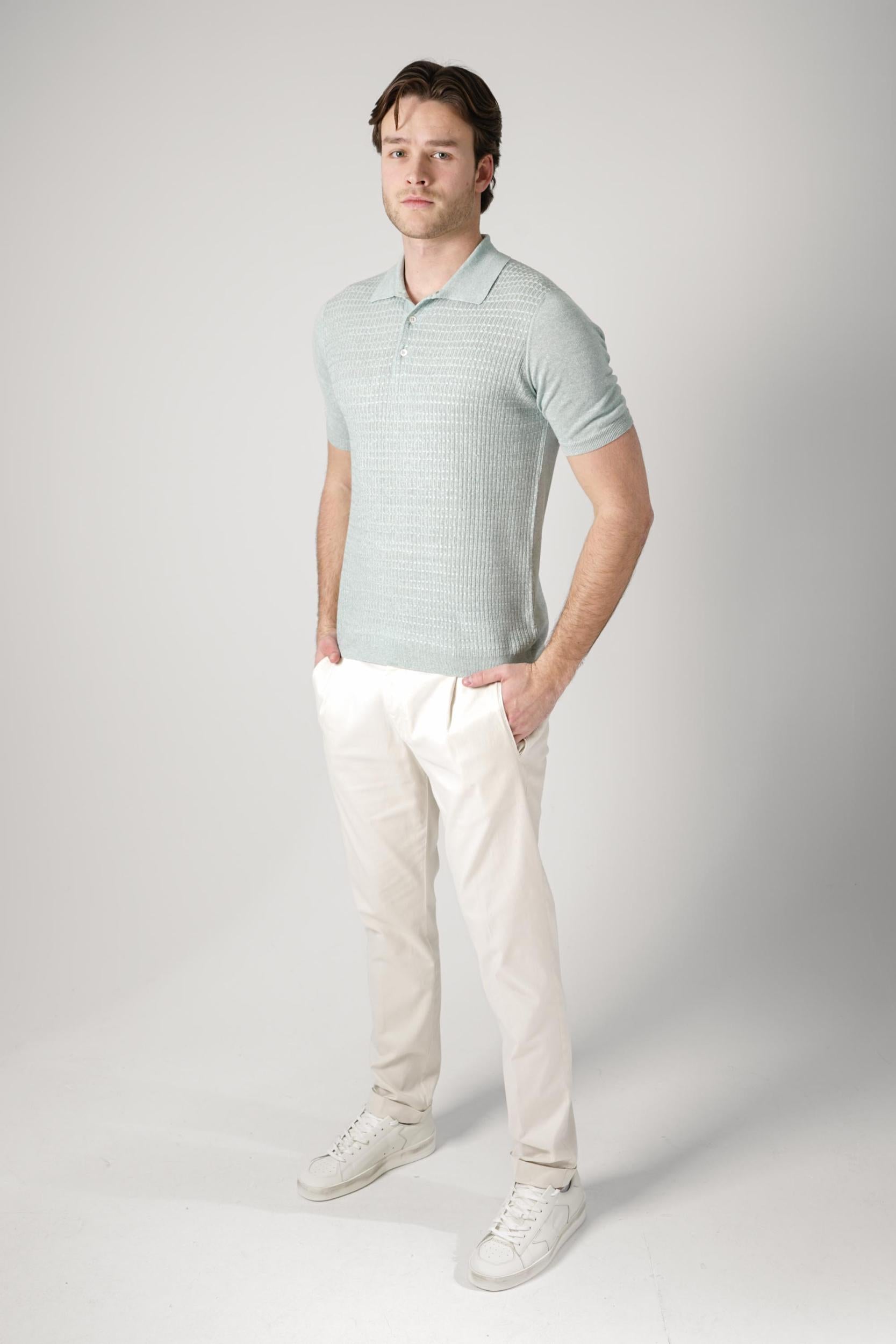 Maurizio Baldassari Front Stitch 3B Polo Azure