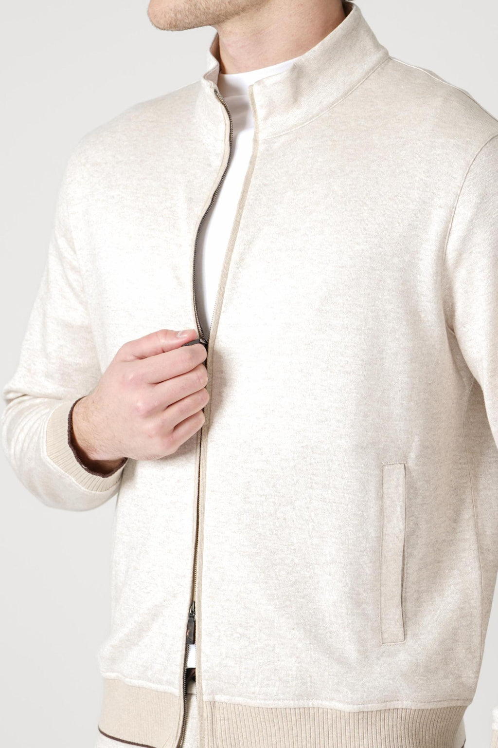 Maurizio Baldassari Full Zip Bomber Beige