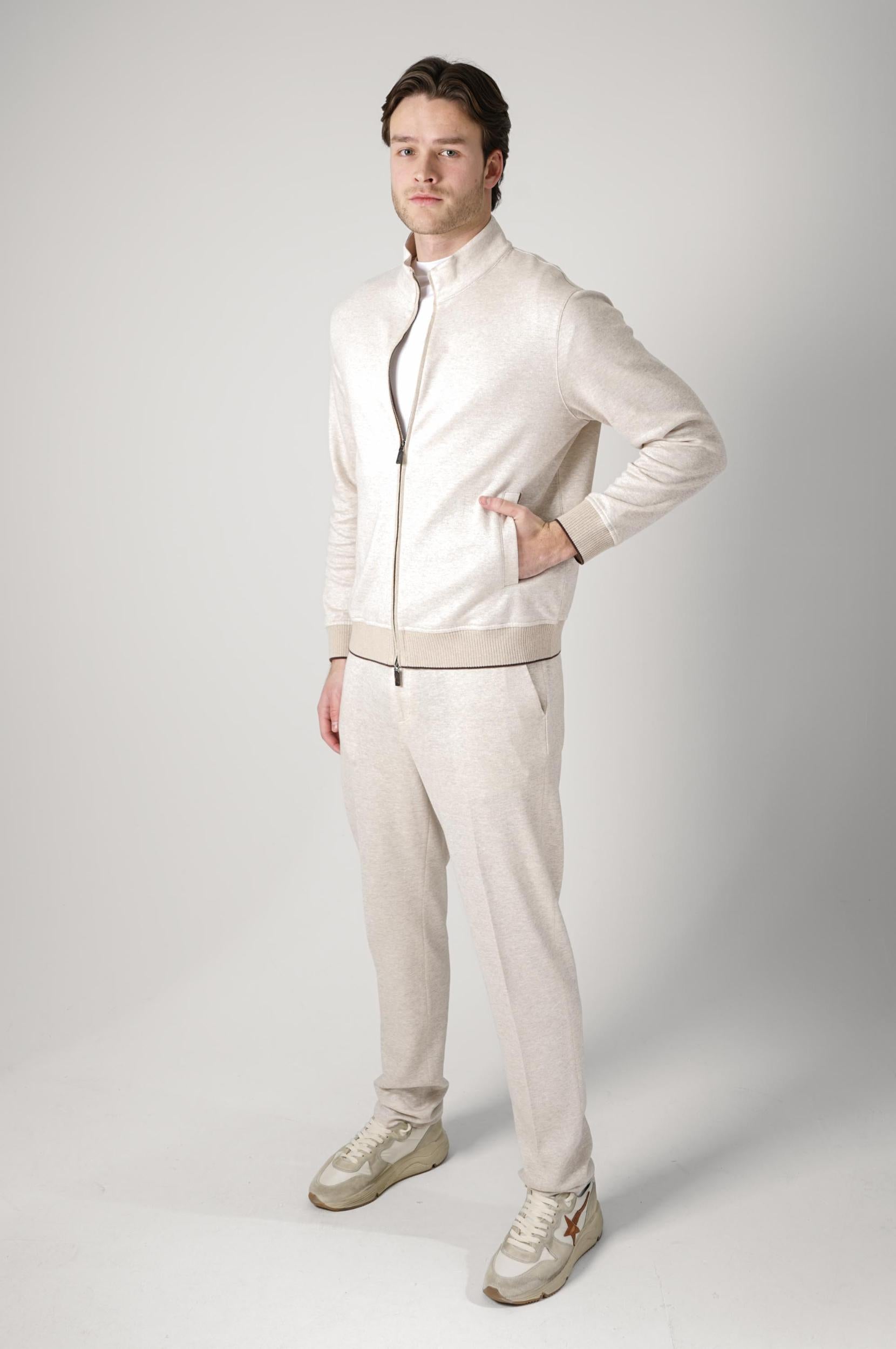 Maurizio Baldassari Full Zip Bomber Beige