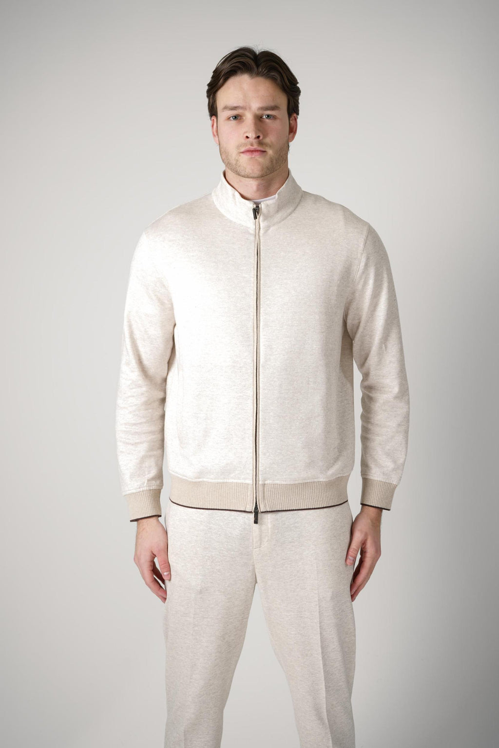Maurizio Baldassari Full Zip Bomber Beige