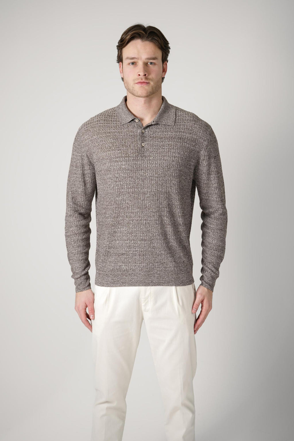 Maurizio Baldassari Micro Stitch 3B Polo Brown