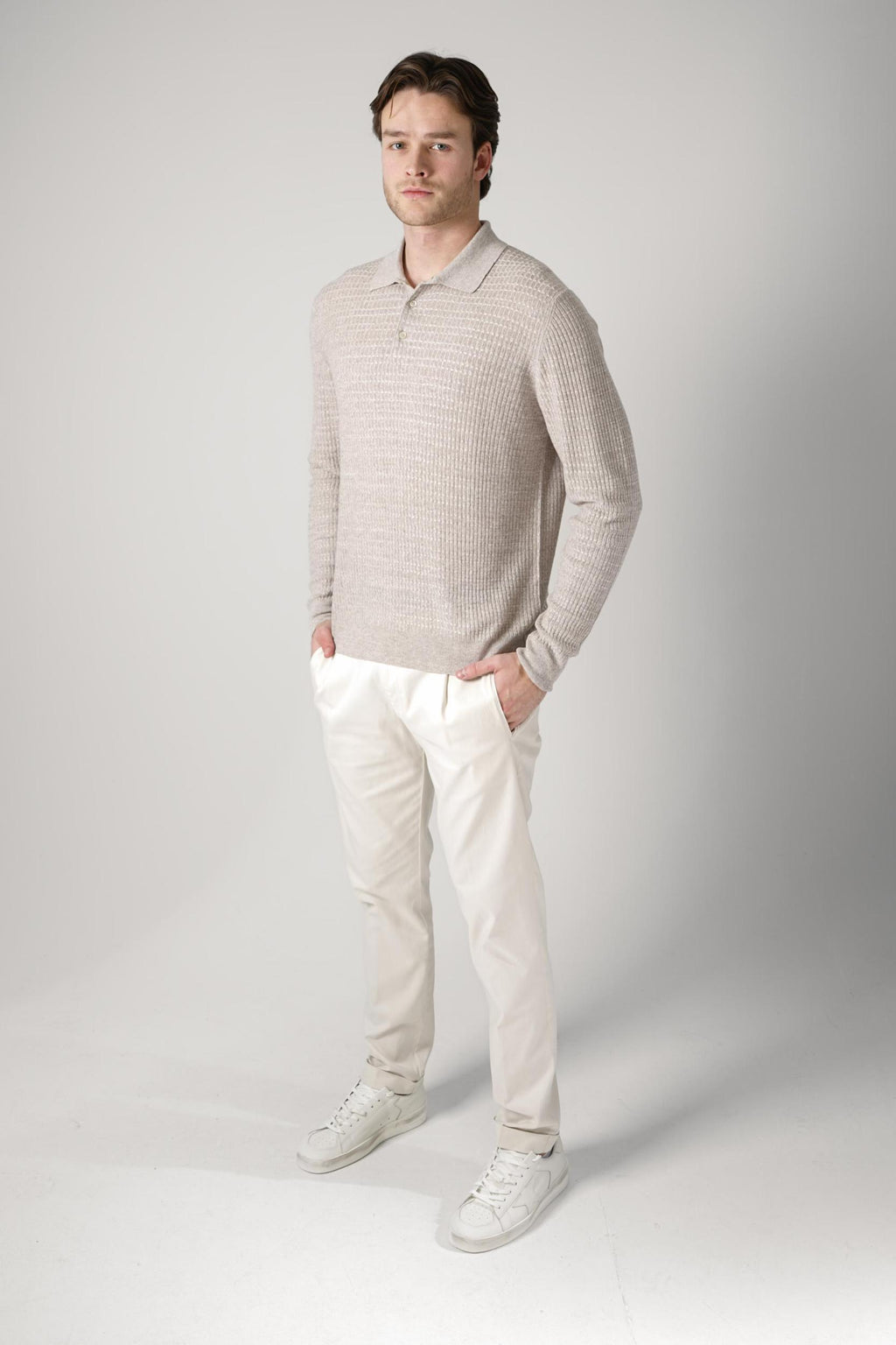 Maurizio Baldassari Micro Stitch 3B Polo Greige