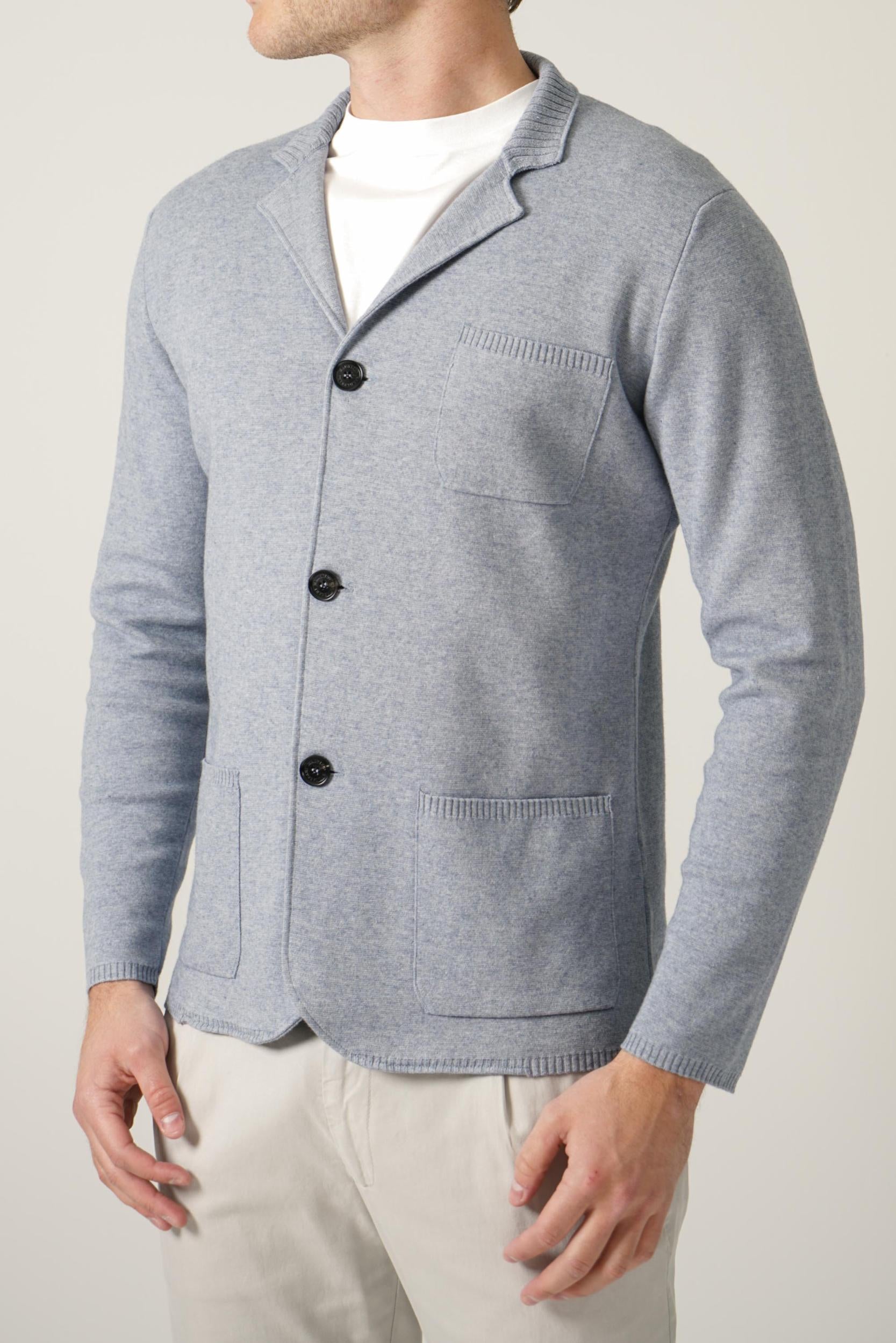 Maurizio Baldassari Summer Cashmere Knitted Cardigan Light Blue
