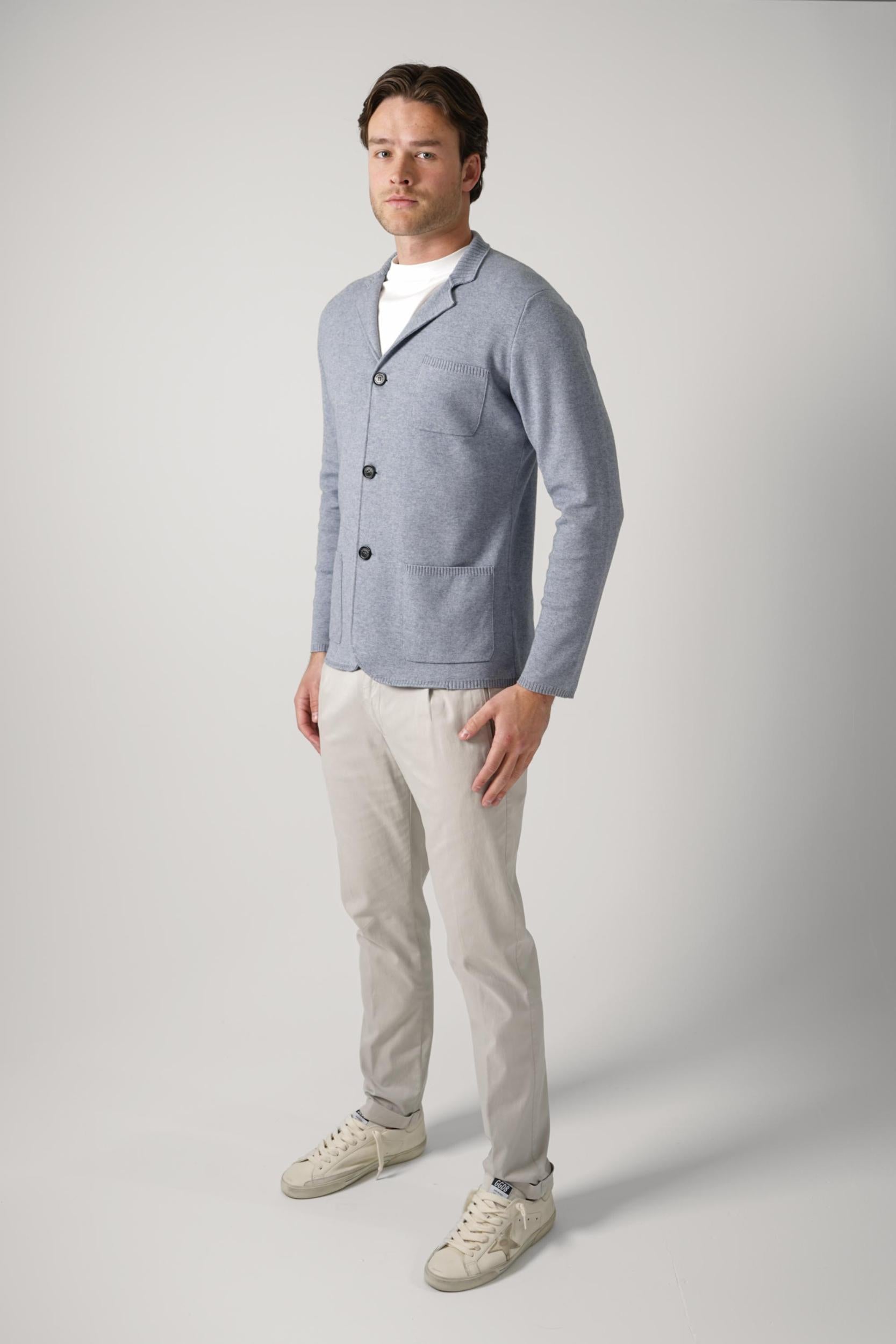 Maurizio Baldassari Summer Cashmere Knitted Cardigan Light Blue