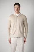 Maurizio Baldassari Vanise Knit Zipped Overshirt Beige
