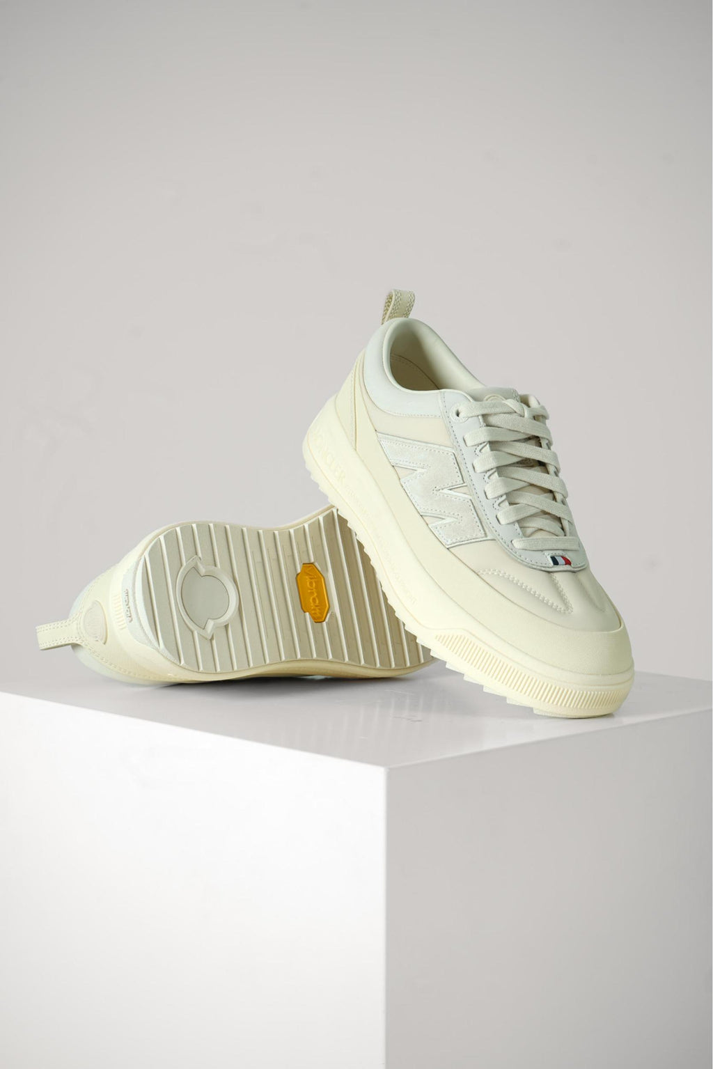 Moncler Altive Nubuk &Amp; Suede Trainers Beige