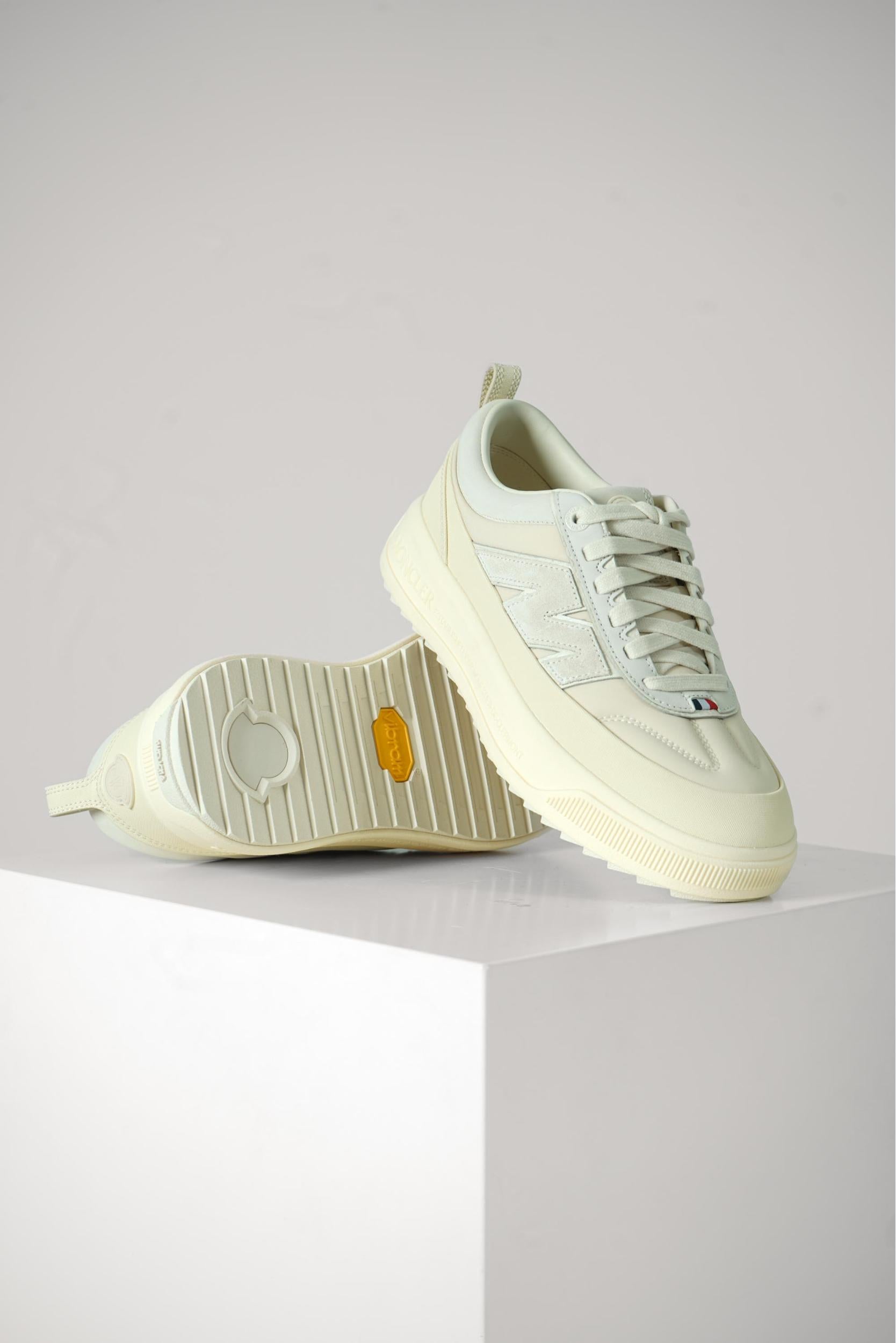 Moncler Altive Nubuk &Amp; Suede Trainers Beige