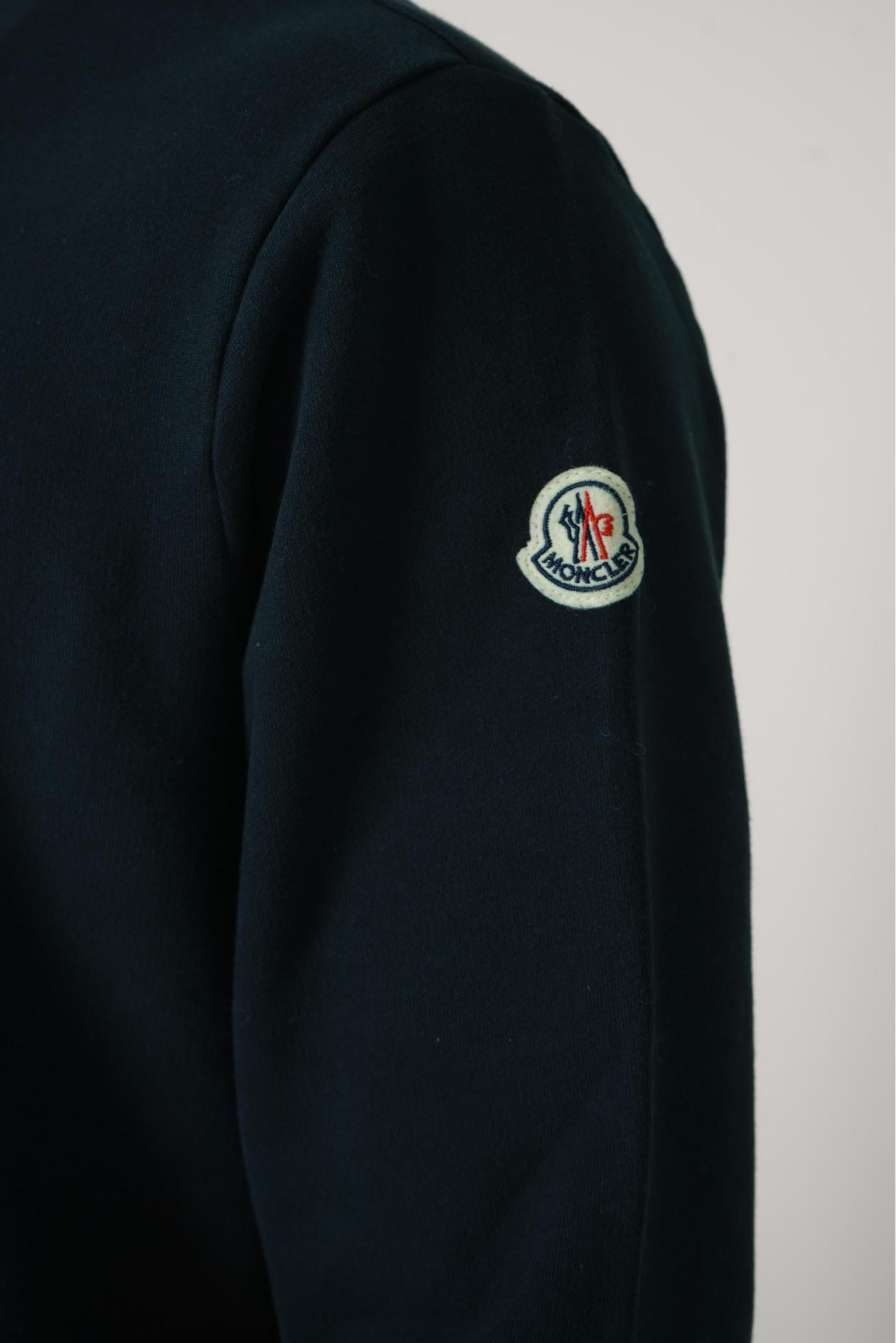 Moncler Basketball Logo Cotton Sweatshirt Navy