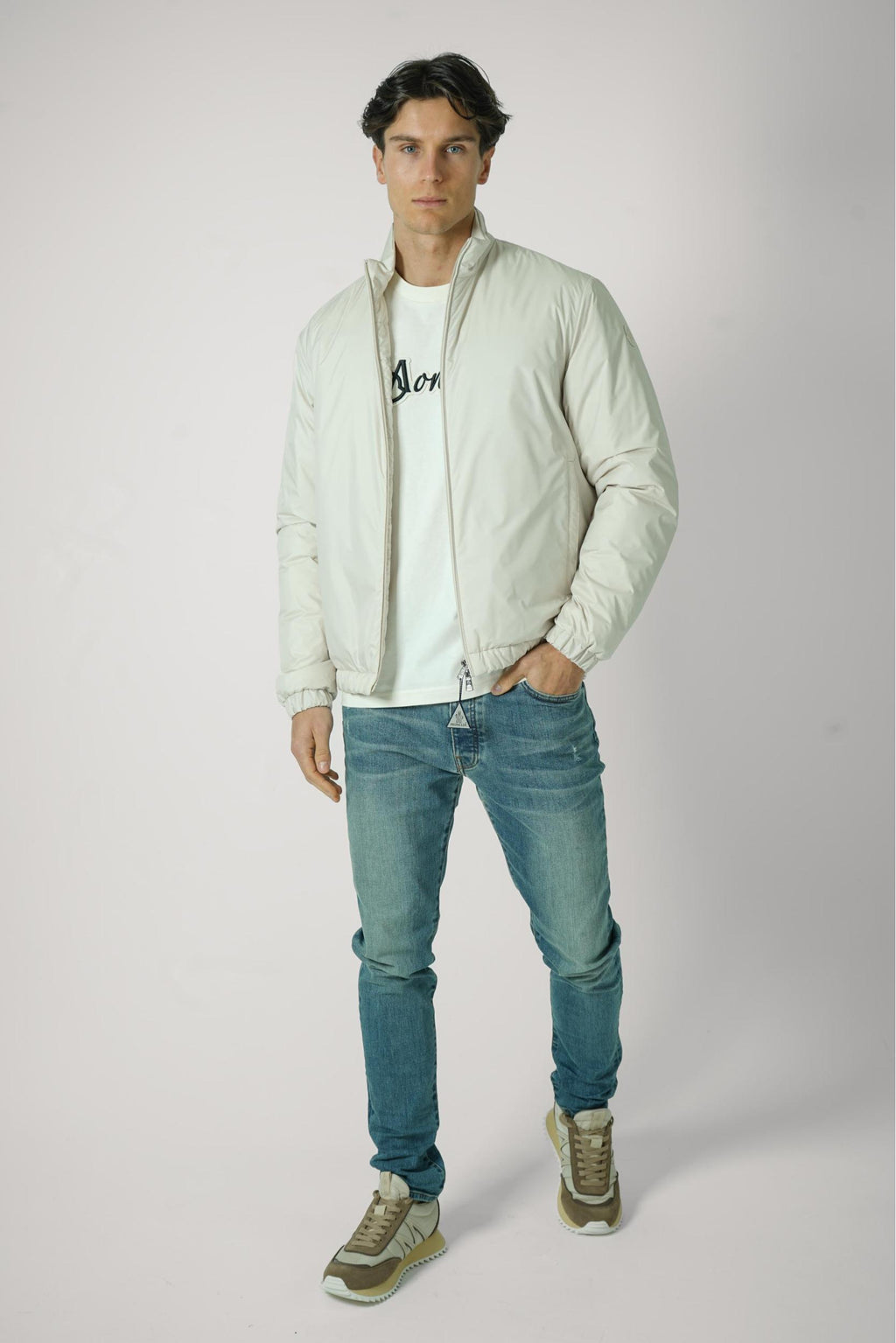 Moncler Berre Short Down Jacket Beige