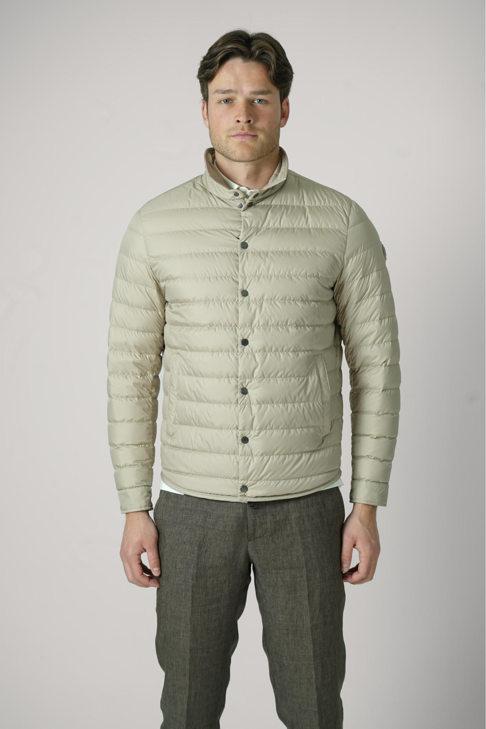 Moncler Bourdon Down Shirt Jacket Light Beige