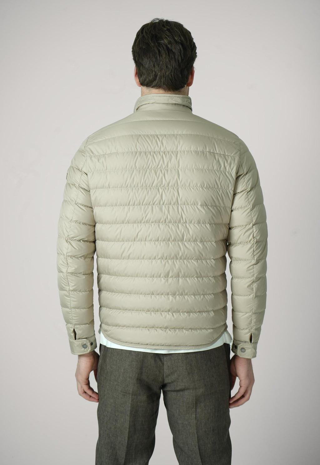 Moncler Bourdon Down Shirt Jacket Light Beige