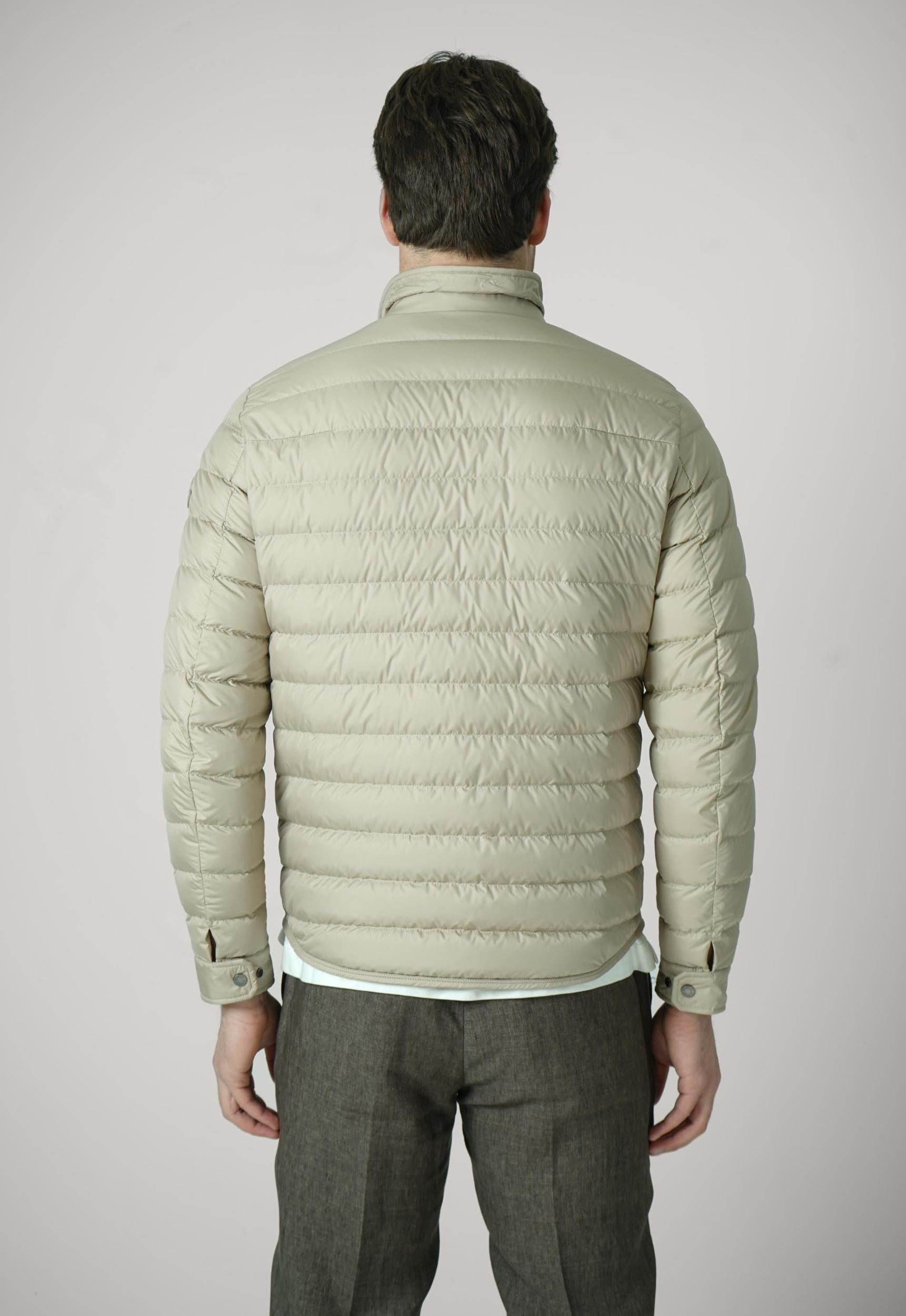 Moncler Bourdon Down Shirt Jacket Light Beige