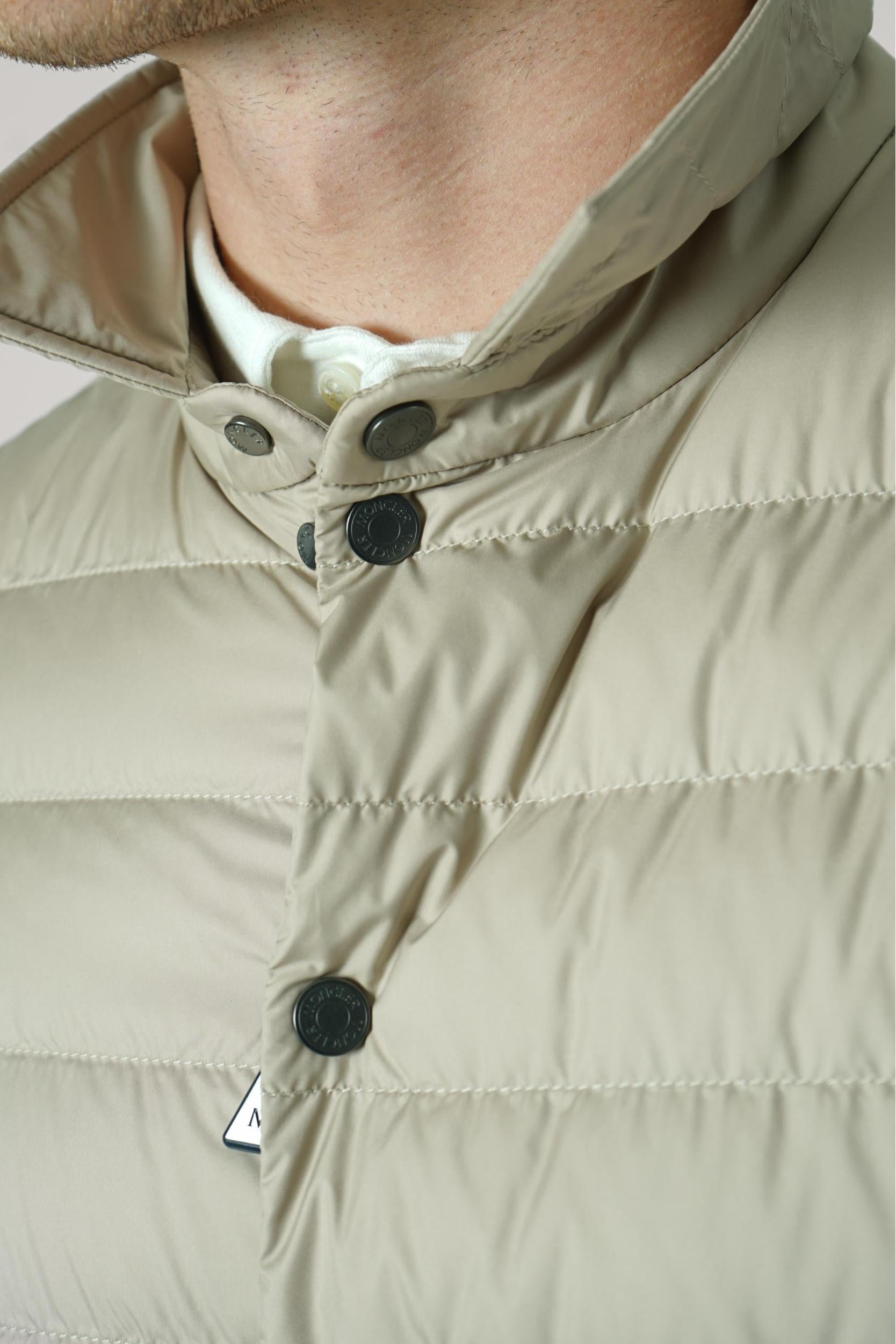 Moncler Bourdon Down Shirt Jacket Light Beige