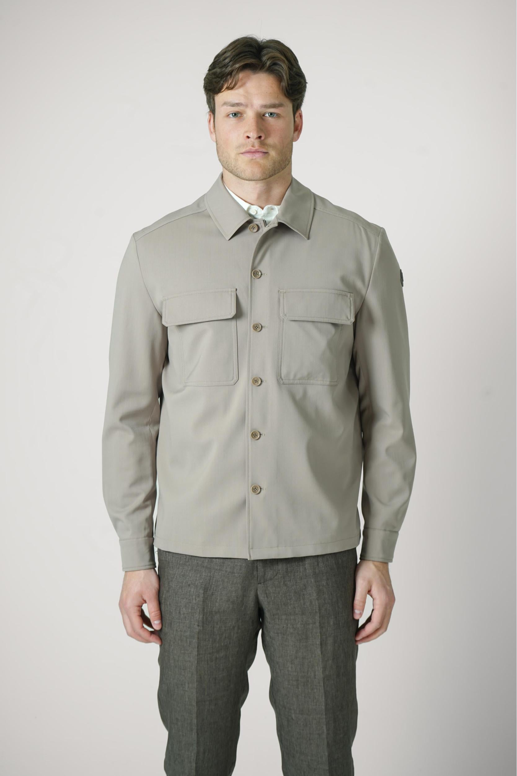 Moncler Camicia Overshirt Jacket Beige