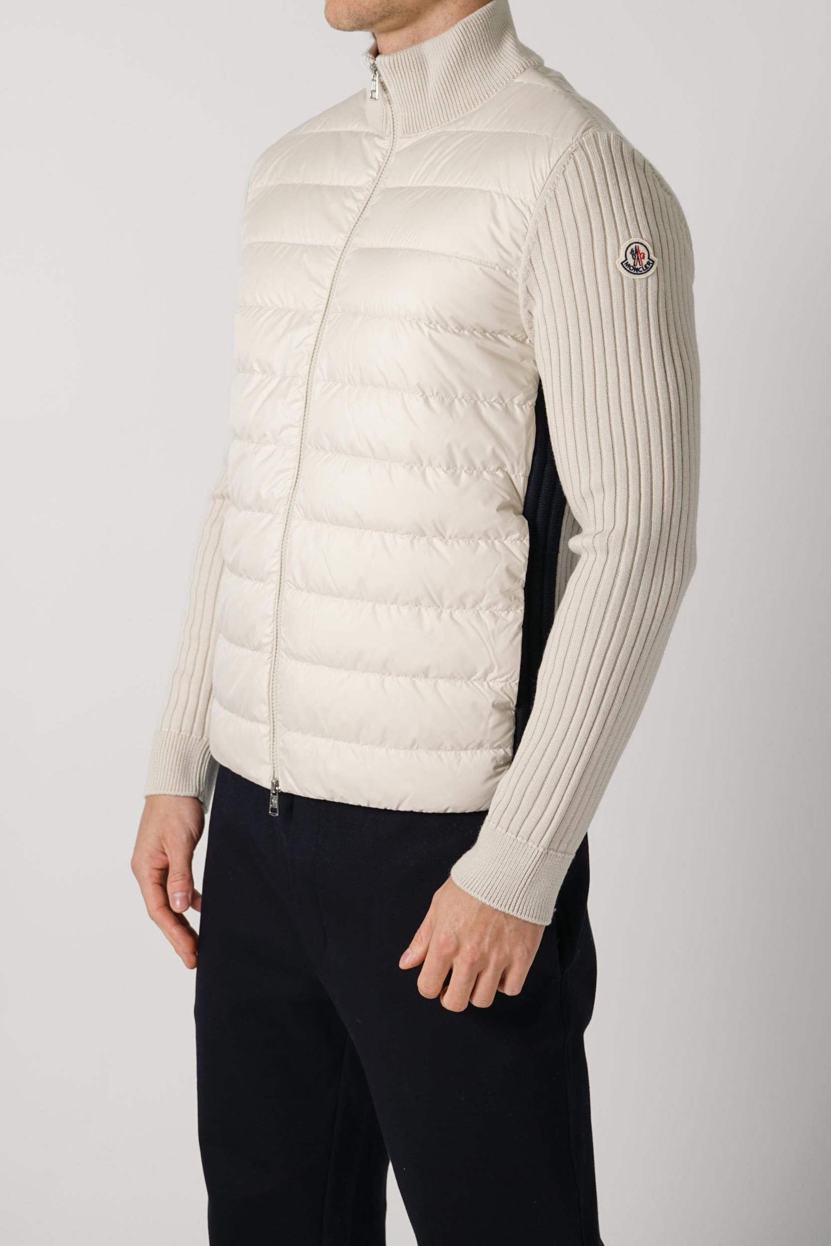 Moncler Cardigan Rib Sleeve Beige