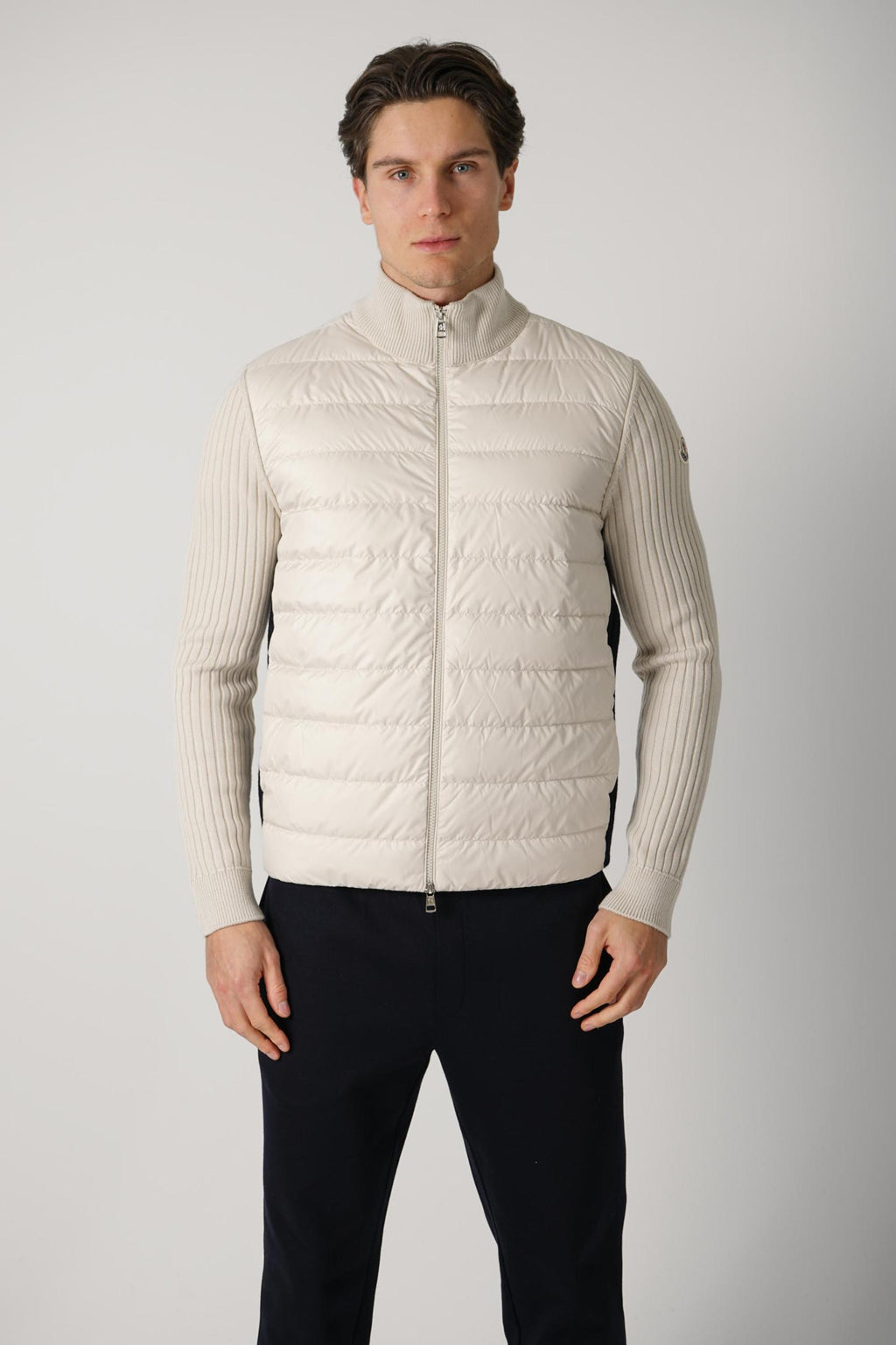 Moncler Cardigan Rib Sleeve Beige