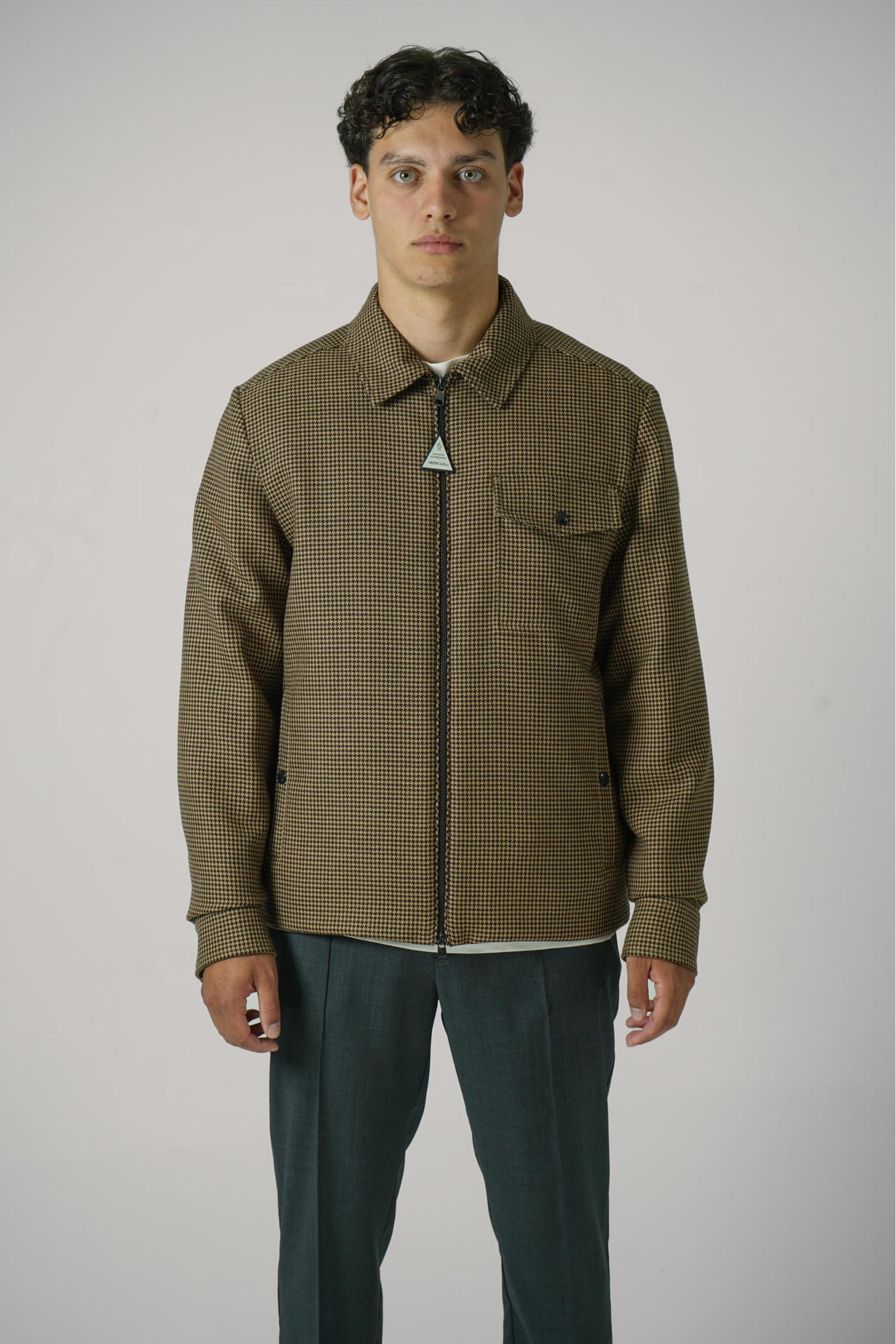 Moncler Escout Wool Down Shirt Jacket Brown