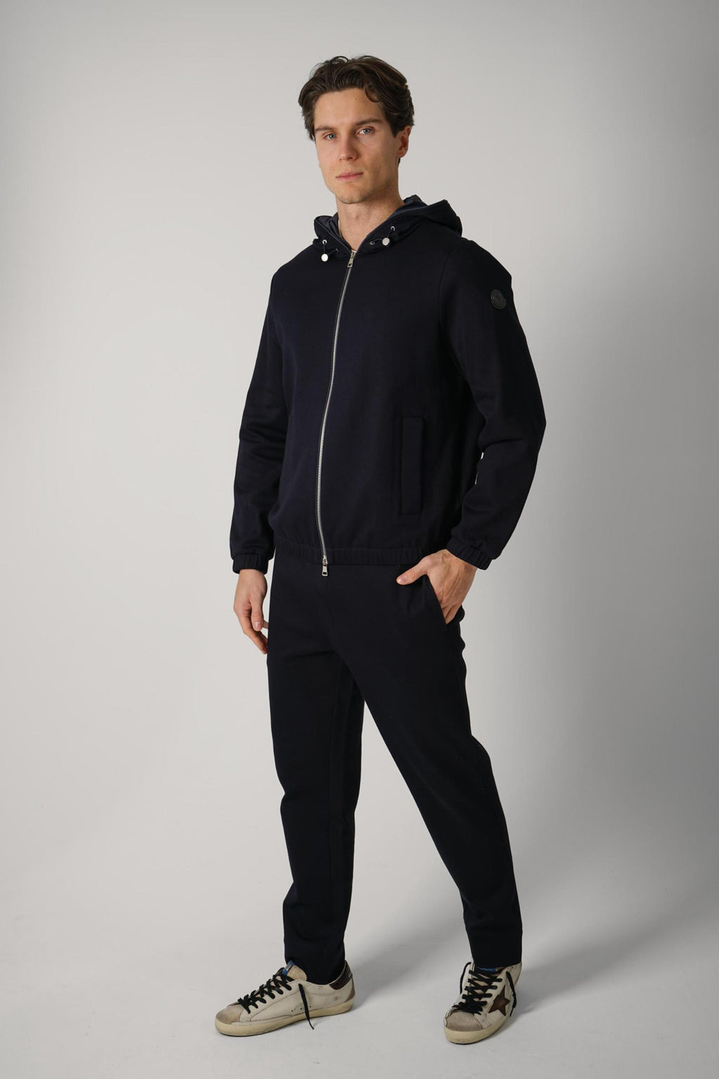 Moncler Felpa Aperta Jacket Navy