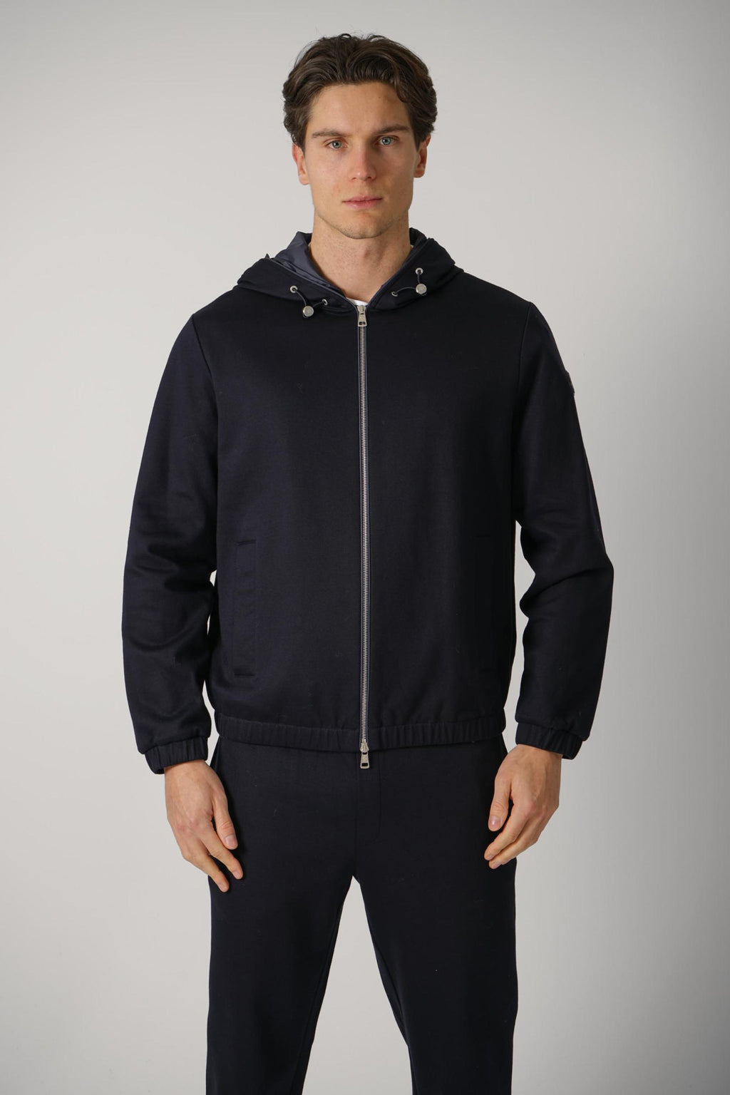 Moncler Felpa Aperta Jacket Navy