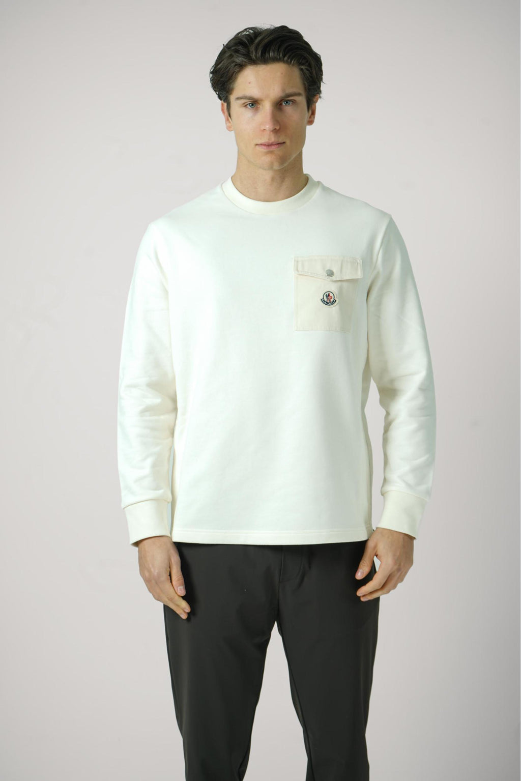 Moncler Felpa Girocollo Crewneck Off White