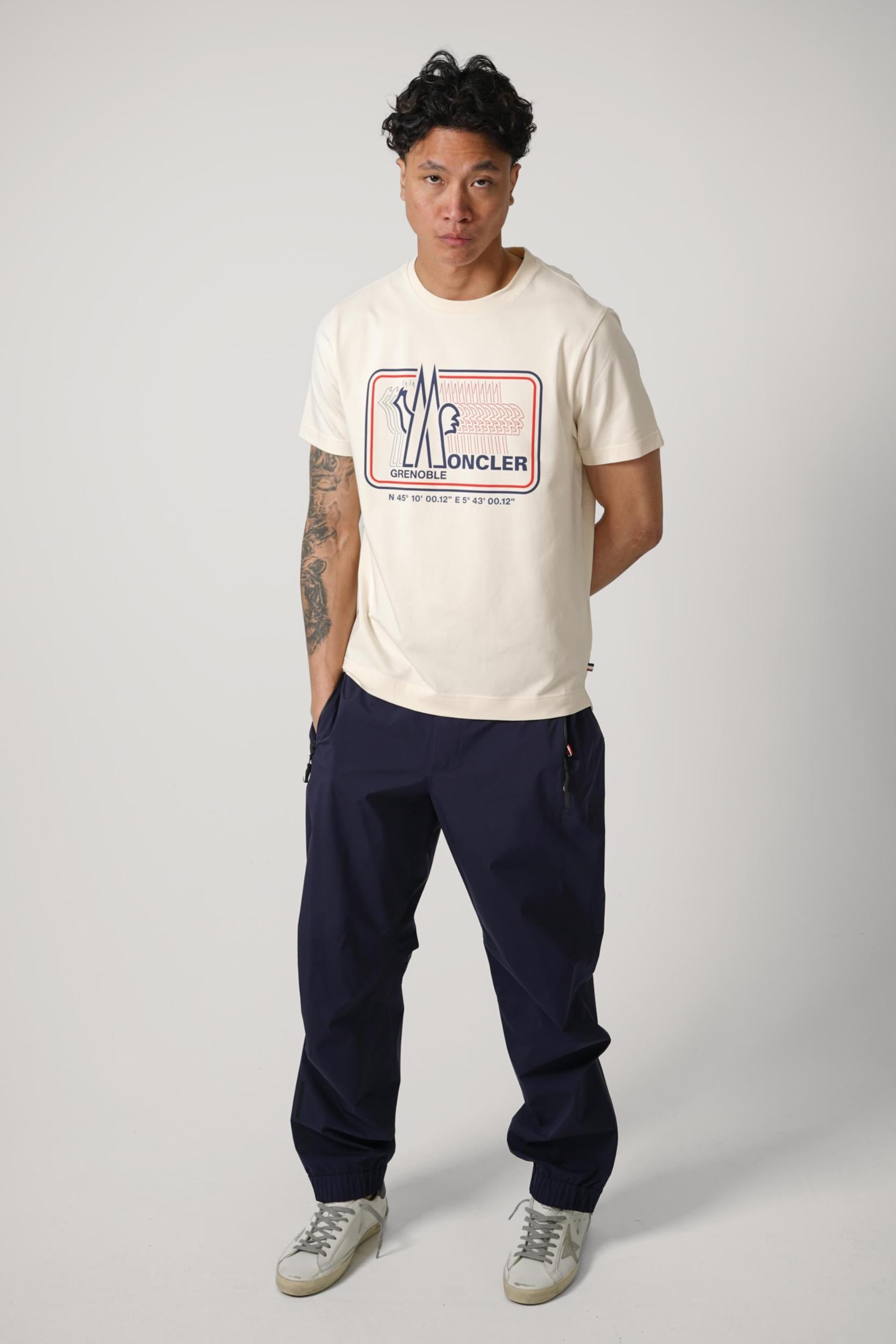 Moncler Grenoble Front Print T-Shirt Beige