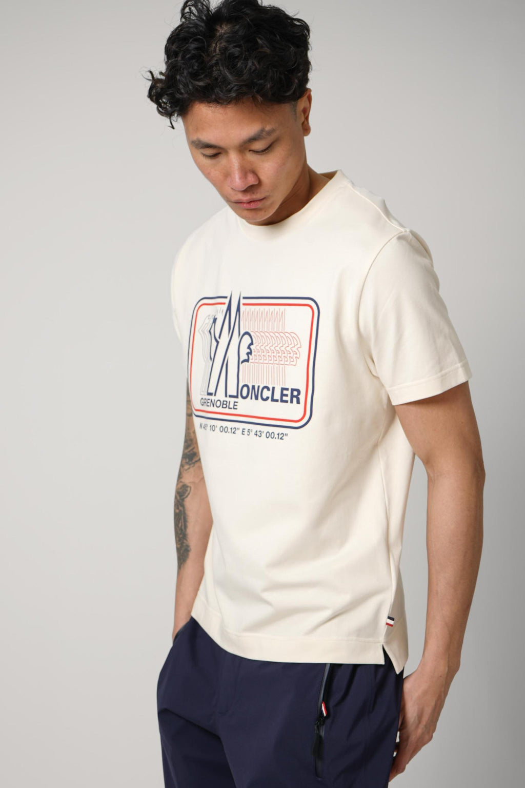 Moncler Grenoble Front Print T-Shirt Beige