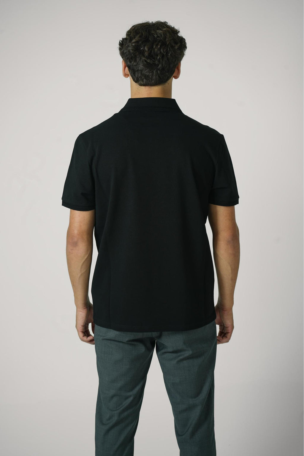 Moncler Logo Patch Cotton Polo Black