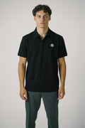 Moncler Logo Patch Cotton Polo Black